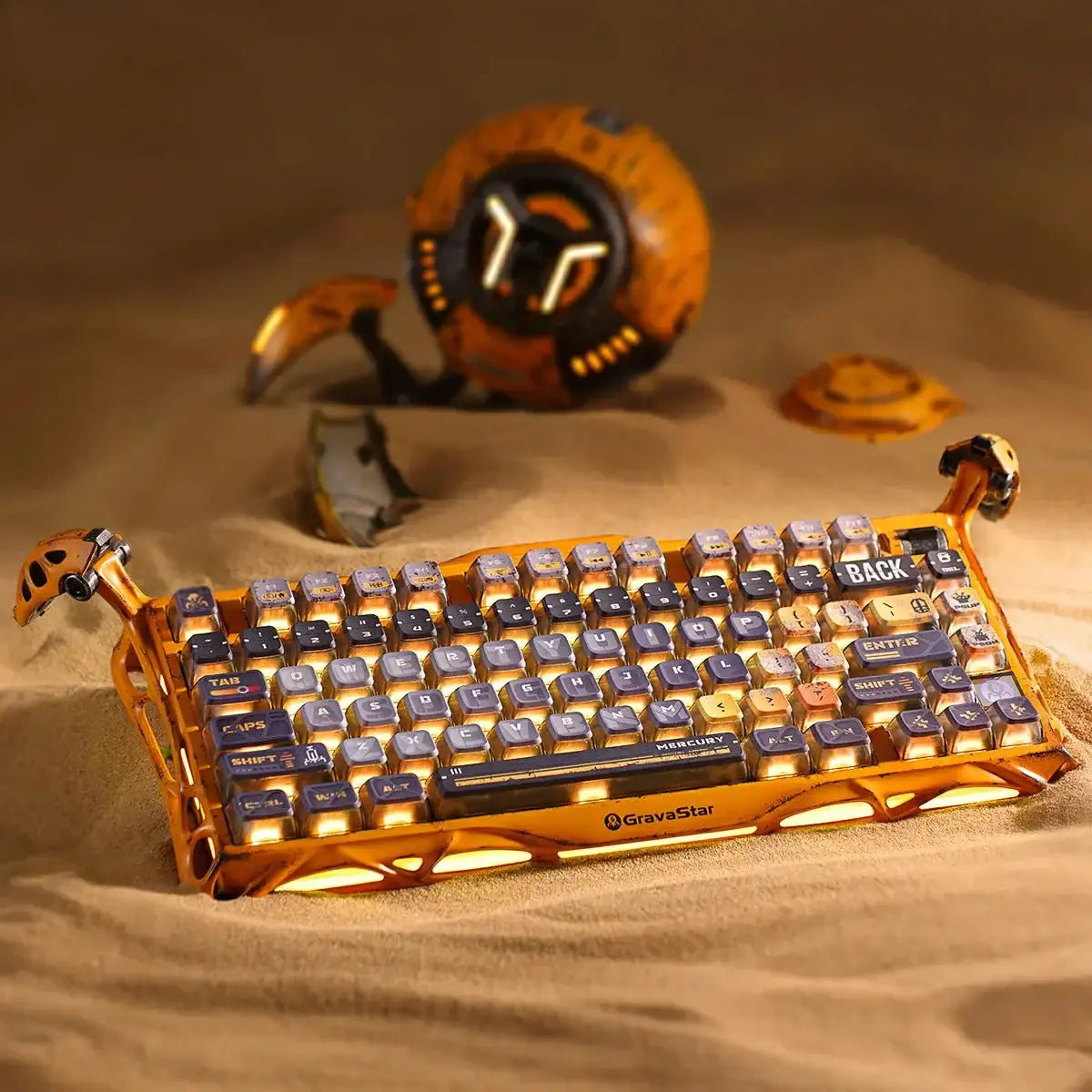 GravaStar - Mercury K1 Pro Special Edition Battle-Worn Yellow Wireless Mechanical Keyboard - Bezprzewodowa Klawiatura Mechaniczna