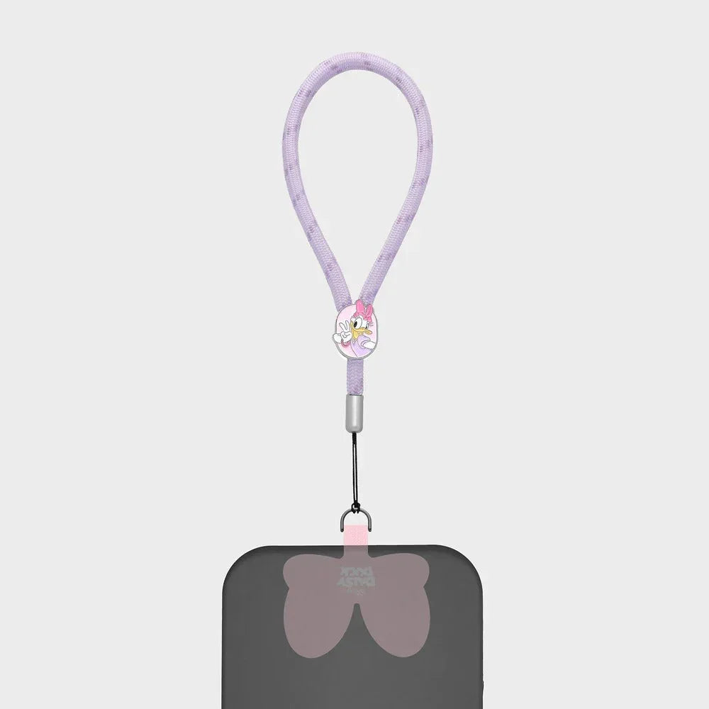 Fioletowy lanyard z Daisy Duck do telefonu, idealny akcesorium biurowe dla fanów Disneya