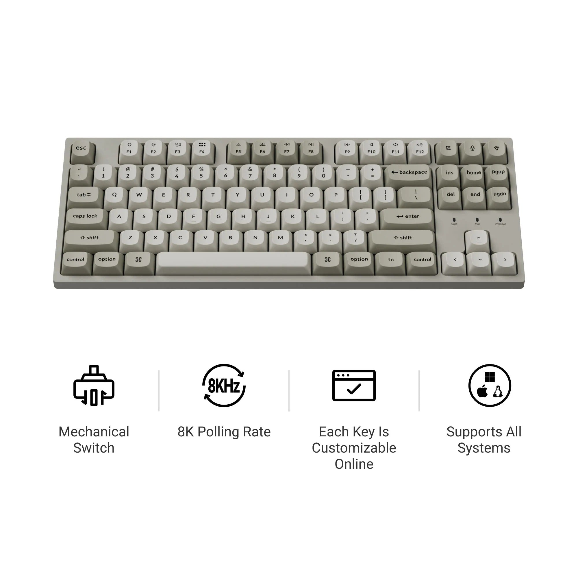Keychron - C1 Pro 8K QMK Wired Custom Mechanical Keyboard