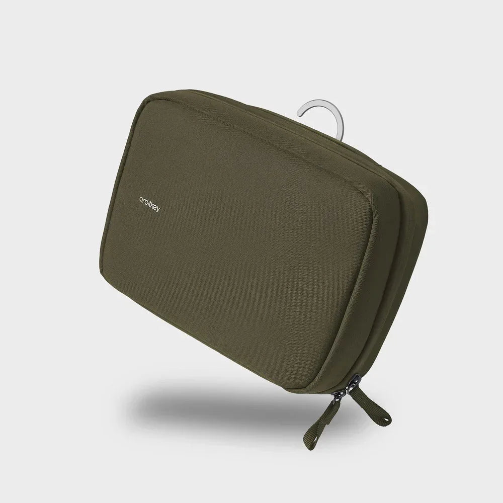 Zielona torba na akcesoria biurowe Orbitkey, idealna do Home Office i personalizacji desk setupu