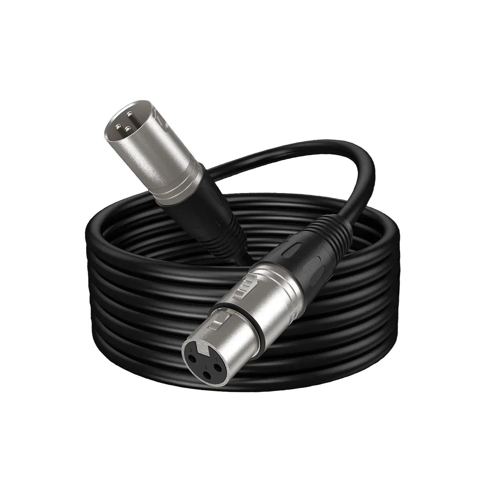 Czarny kabel XLR do sprzętu audio, idealny do home office i desk setupu