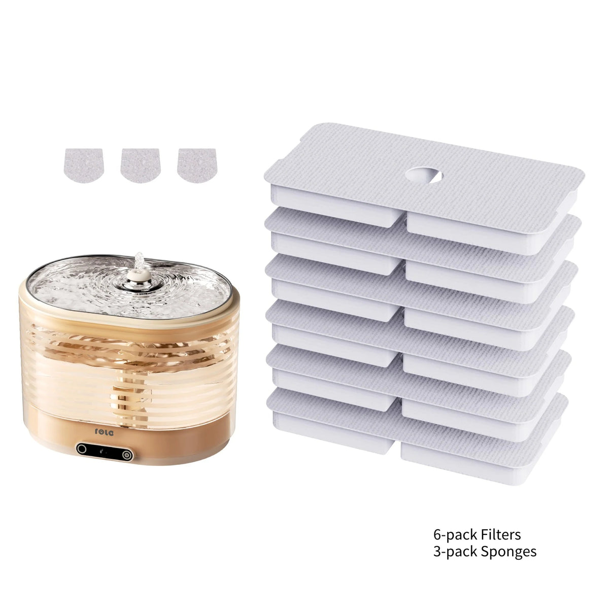 EnaBot - Zapas Filtrów 6szt + 3 Gąbki do Poidełka EnaBot Rola Fountain