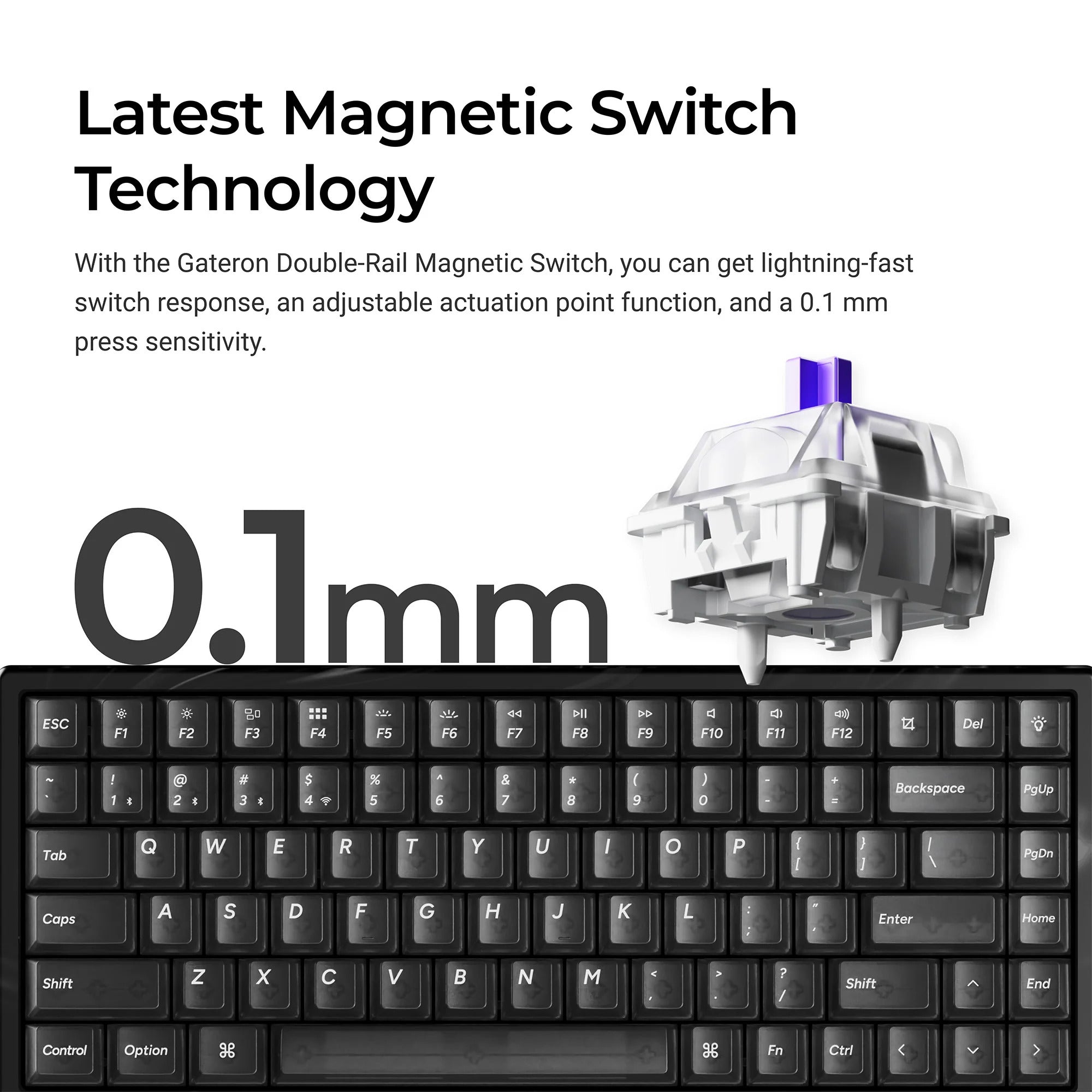 Keychron - K2 HE Wireless Magnetic Switch Custom Keyboard Resin Edition - Bezprzewodowa Klawiatura Magnetyczna