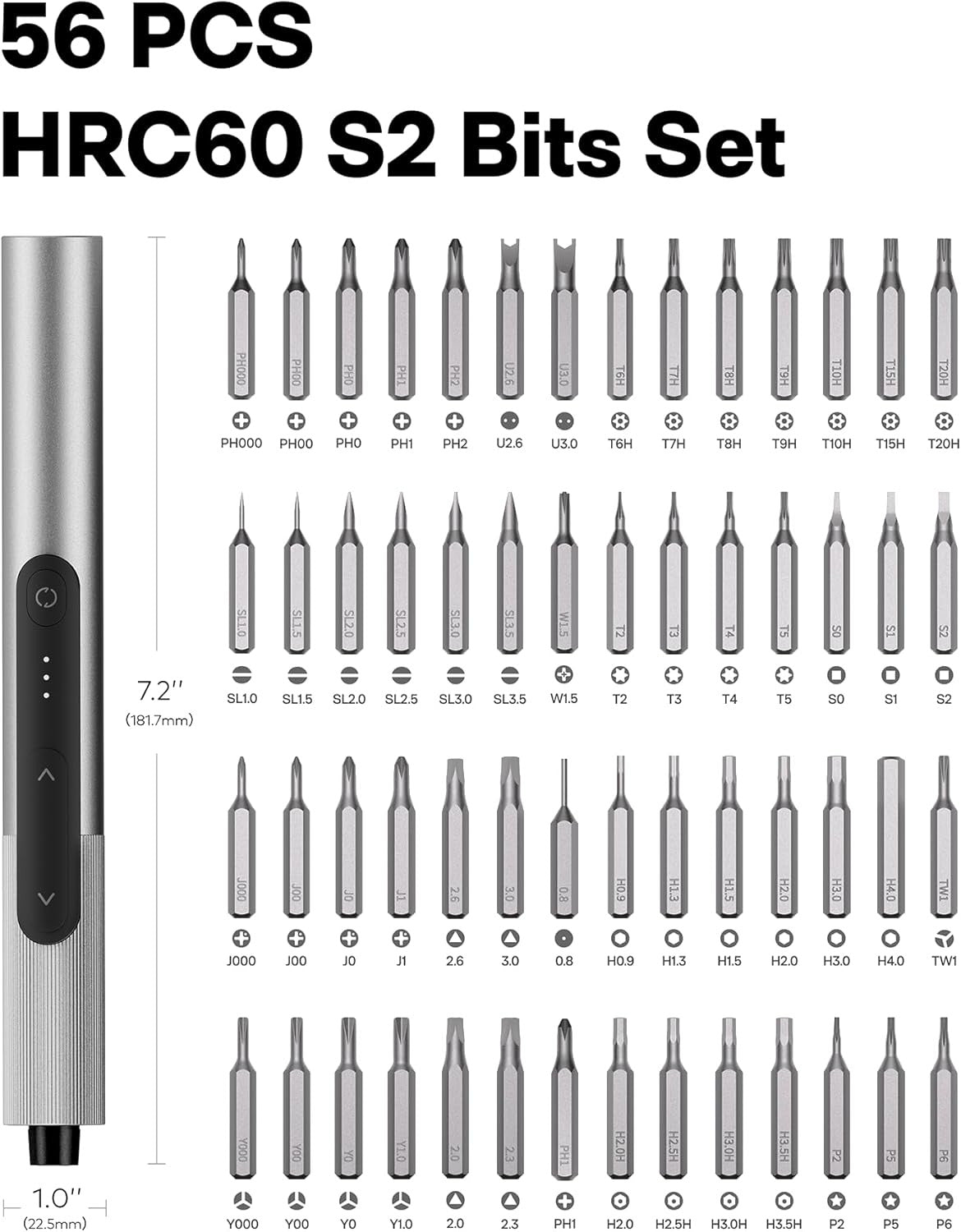 Hoto - SNAPBLOQ™ S-A01 - Electric Precision Screwdriver Master Set (56-Piece) - Elektryczny Wkrętak Precyzyjny z Zestawem Bitów