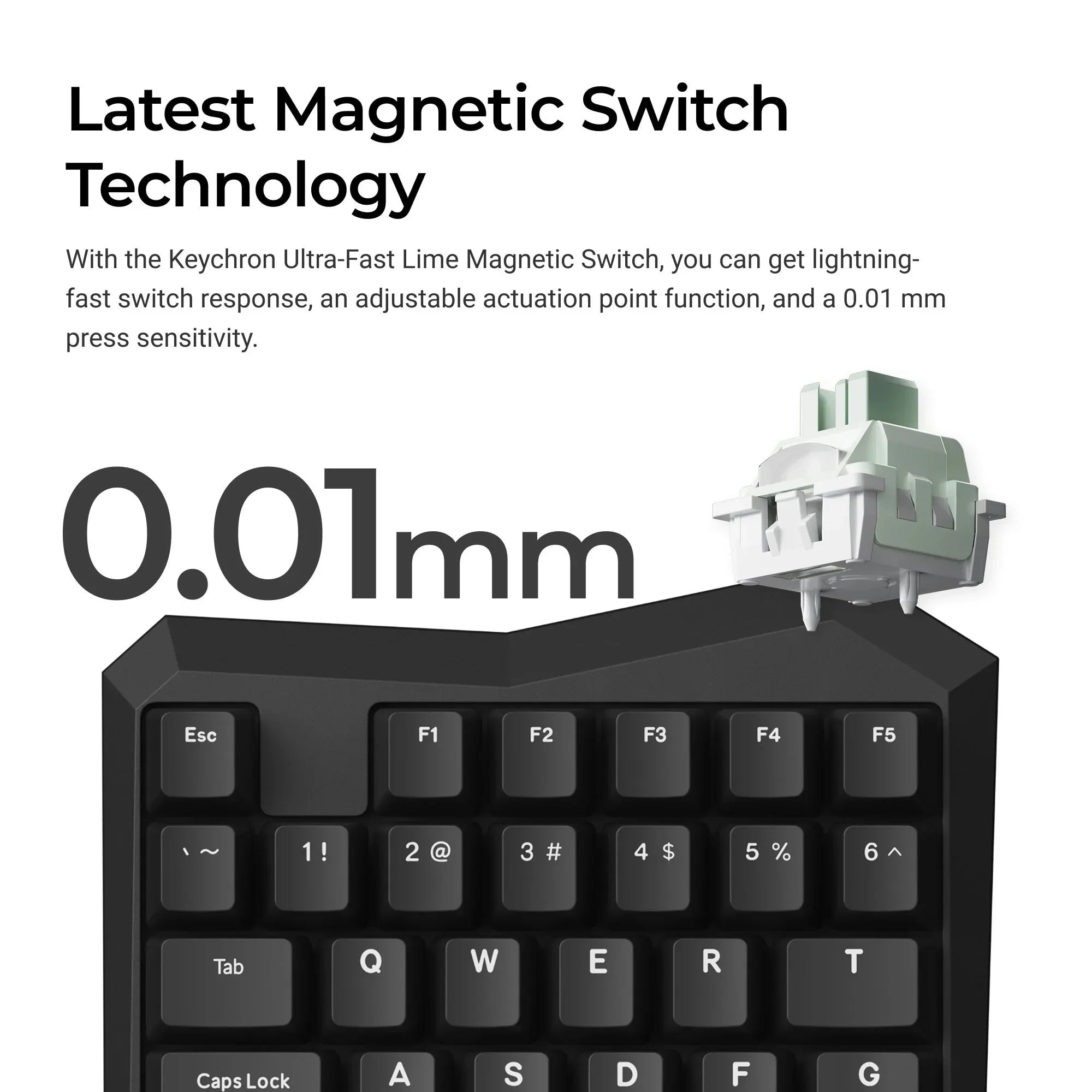 Mechaniczna klawiatura z magnetycznymi switchami, 0.01mm czułością, idealna do Home Office
