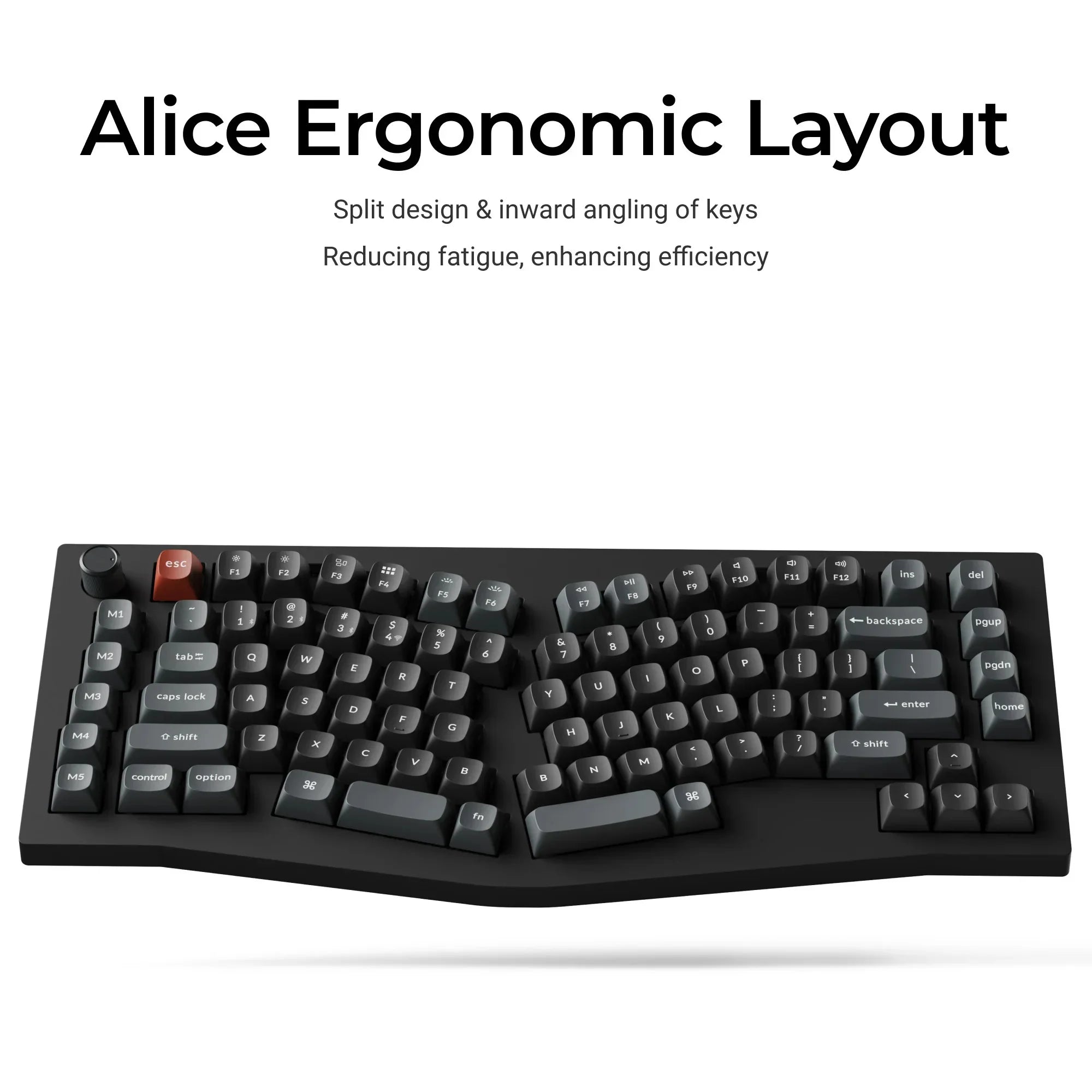 Ergonomiczna klawiatura mechaniczna Alice z podziałem i nachyleniem klawiszy dla komfortu pracy w Home Office