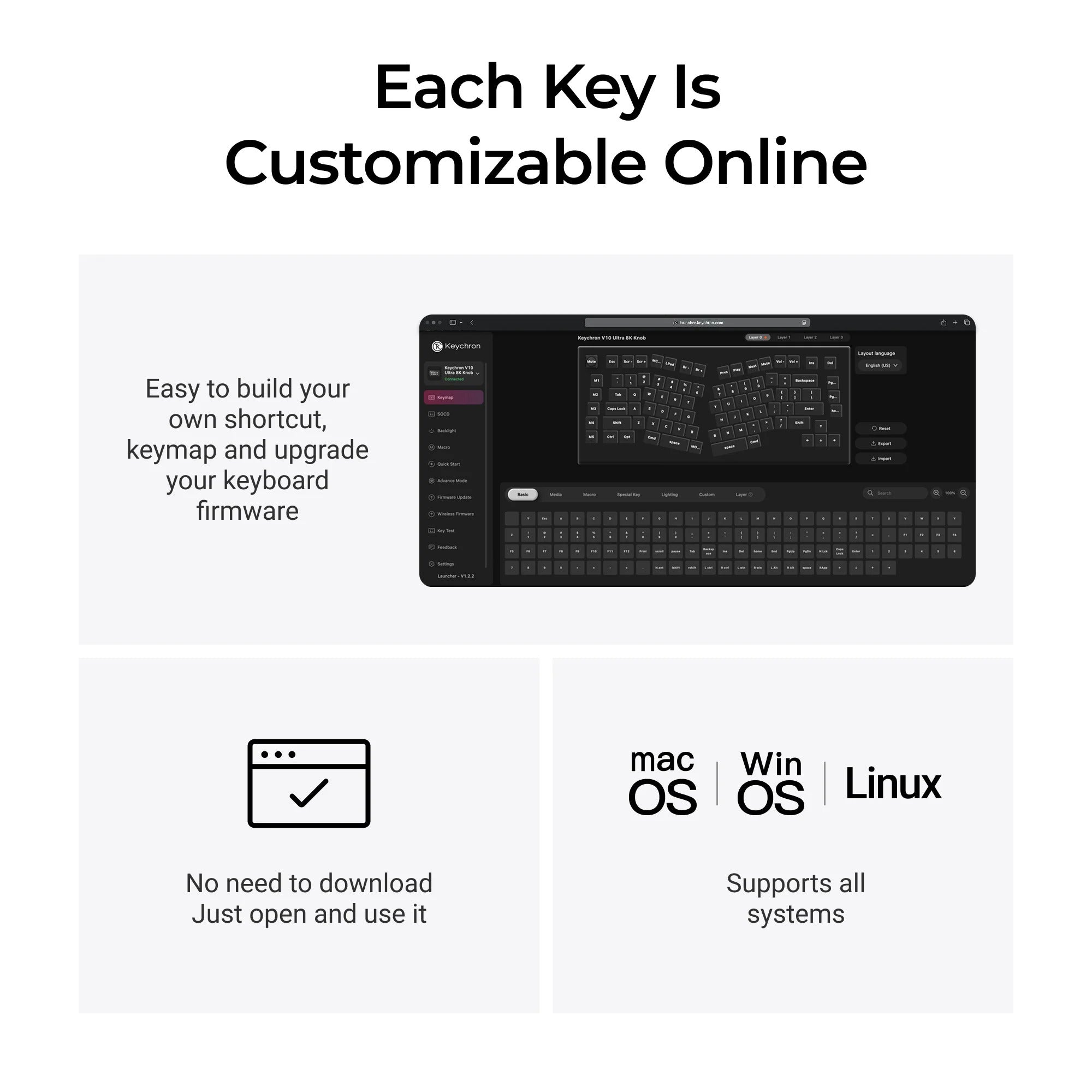 Keychron - V10 Ultra 8K Wireless Custom Mechanical Keyboard - Bezprzewodowa Klawiatura Mechaniczna