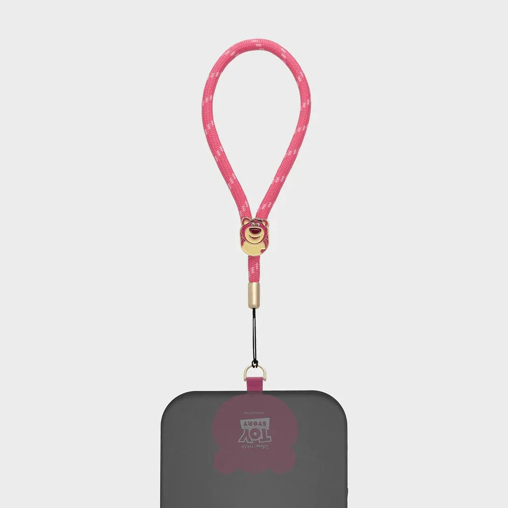 Różowy lanyard z postacią Lotka z Toy Story do telefonu, idealny akcesorium biurowe