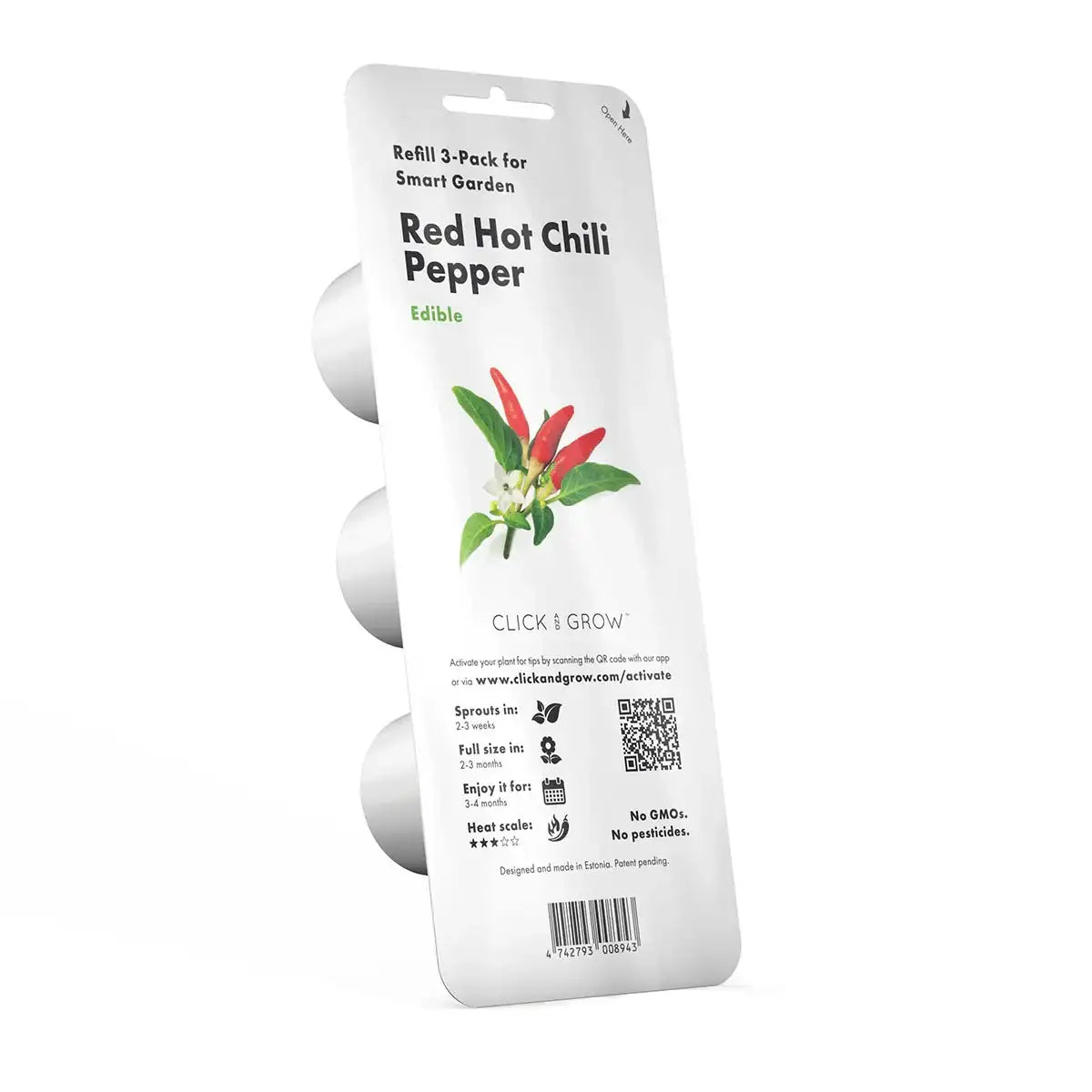 Click & Grow - Smart Garden Refill Red Hot Chili Pepper - Starter do Uprawy z Nasionami - Czerwona Ostra Papryka Chili