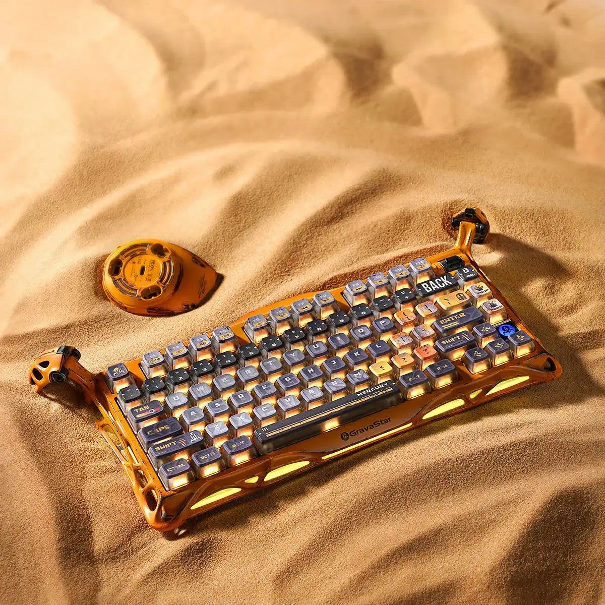 GravaStar - Mercury K1 Pro Special Edition Battle-Worn Yellow Wireless Mechanical Keyboard - Bezprzewodowa Klawiatura Mechaniczna