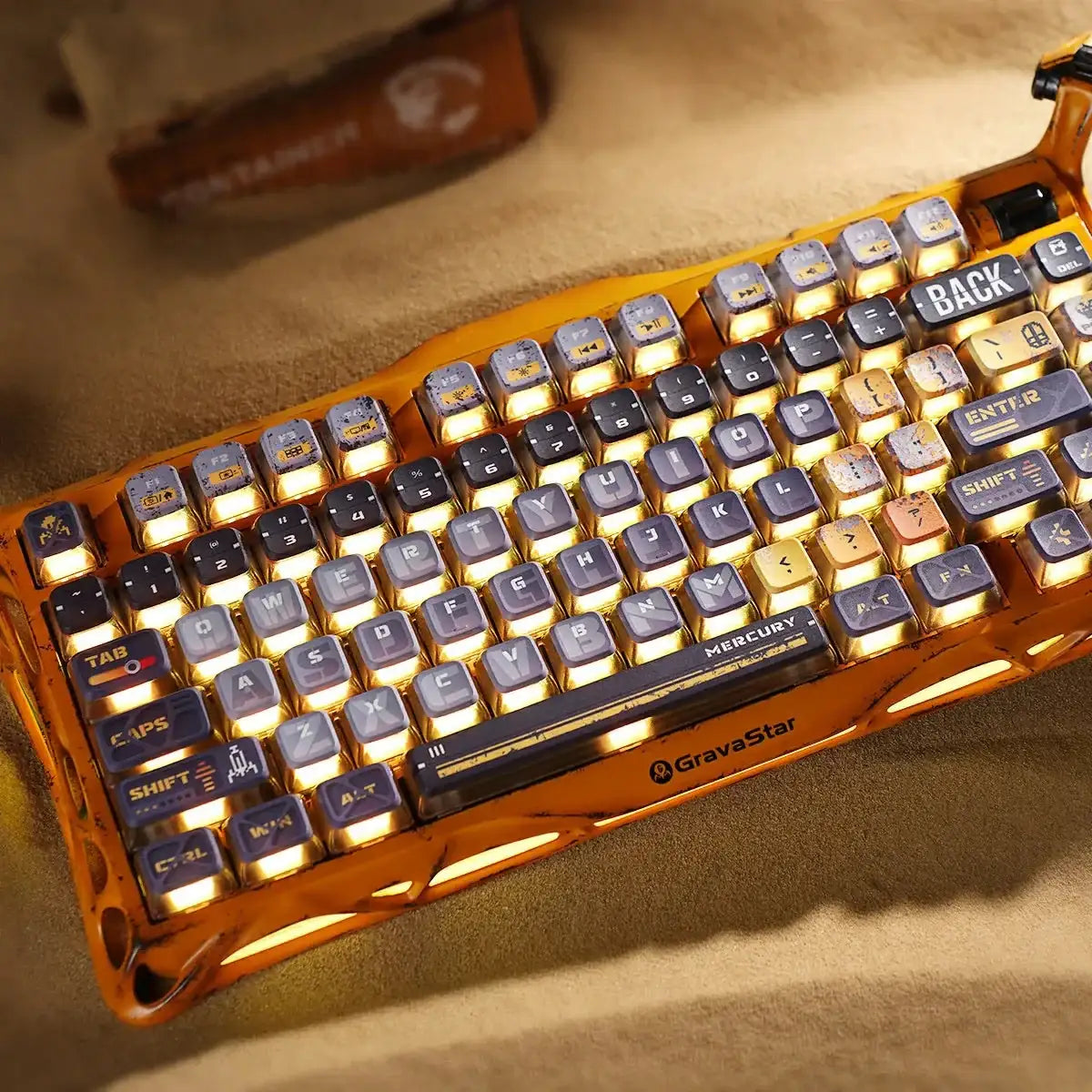 GravaStar - Mercury K1 Pro Special Edition Battle-Worn Yellow Wireless Mechanical Keyboard - Bezprzewodowa Klawiatura Mechaniczna