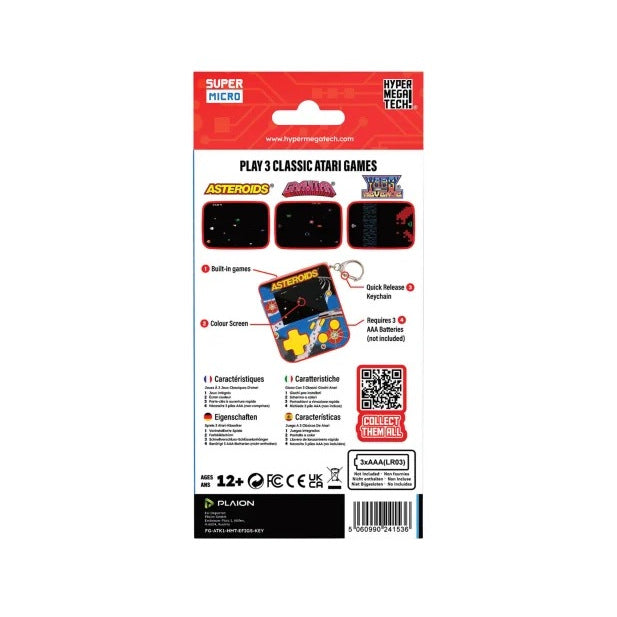Evercade - Super Micro - Asteroids Keychain Gamer Retro Mini Console - Przenośna Mini Konsola Retro