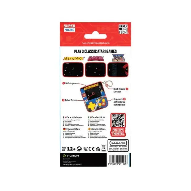 Evercade - Super Micro - Asteroids Keychain Gamer Retro Mini Console - Przenośna Mini Konsola Retro