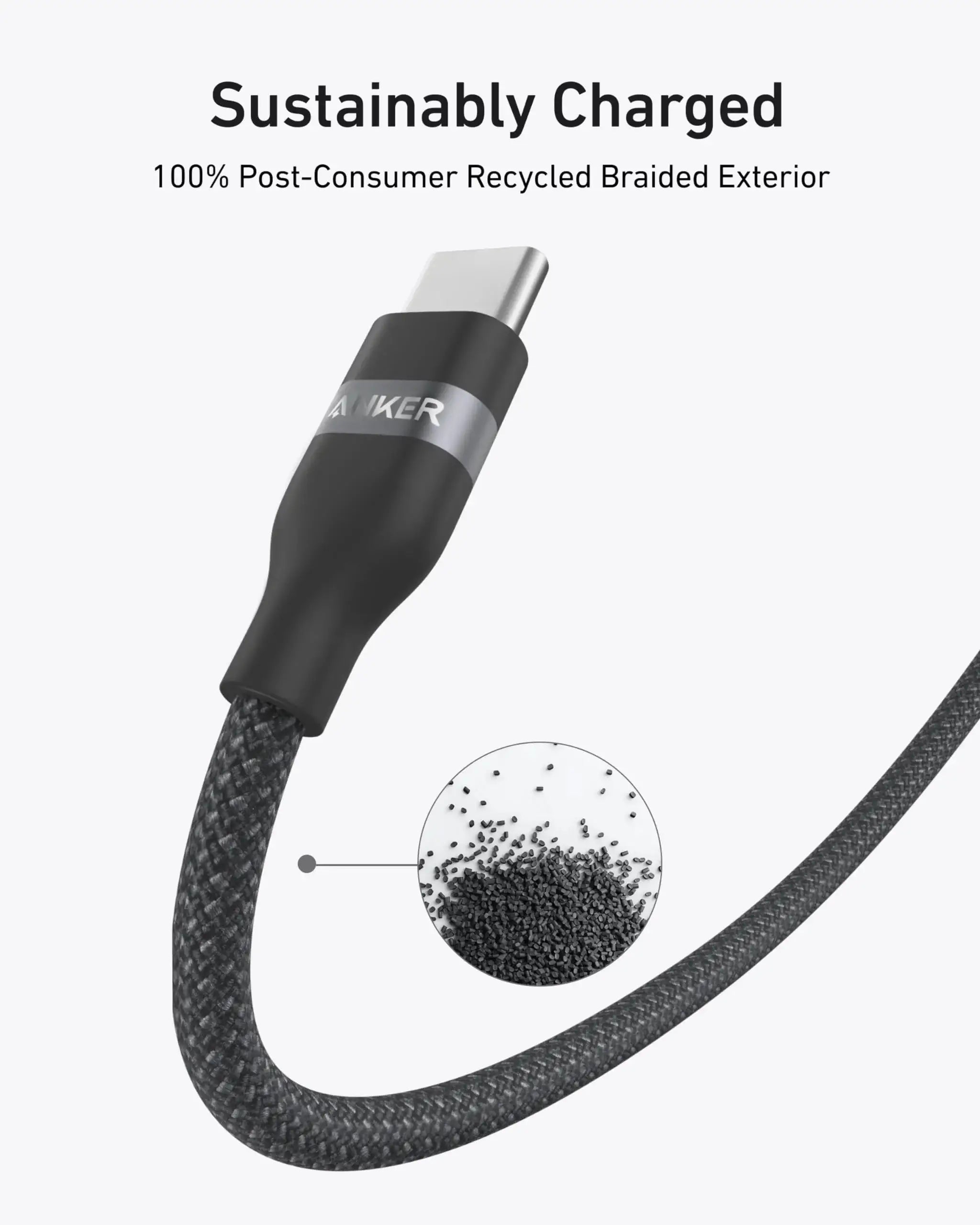 Anker - USB-C to USB-C Cable (240W, Upcycled-Braided) - Kabel USB-C