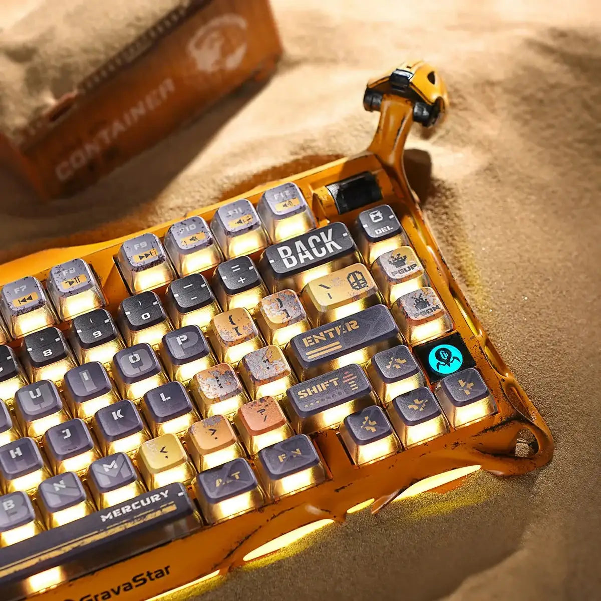 GravaStar - Mercury K1 Pro Special Edition Battle-Worn Yellow Wireless Mechanical Keyboard - Bezprzewodowa Klawiatura Mechaniczna