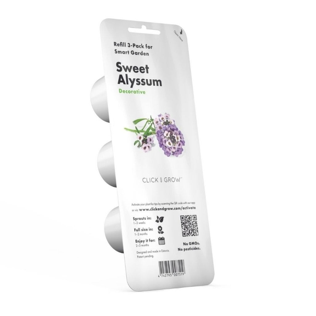 Click & Grow - Smart Garden Refill Sweet Alyssum - Starter do Uprawy z Nasionami - Lobularia Nadmorska