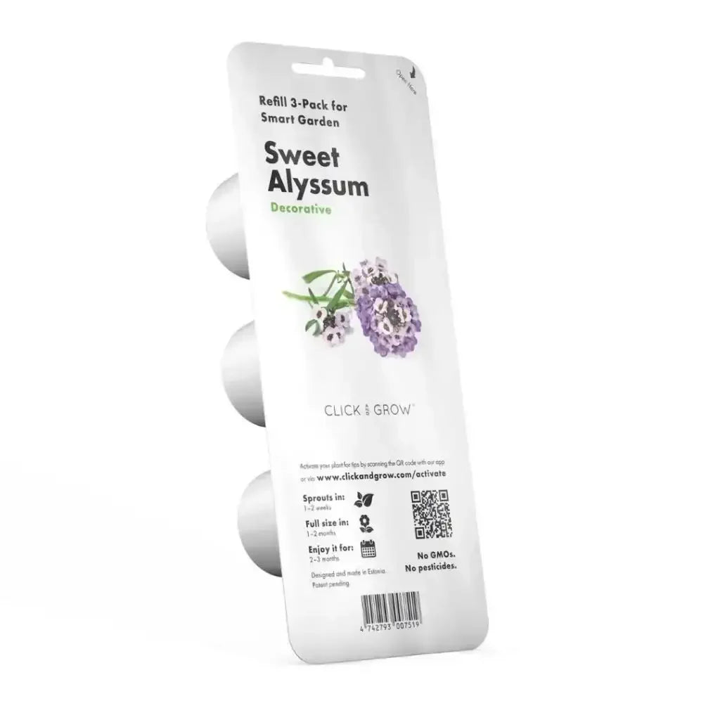 Click & Grow - Smart Garden Refill Sweet Alyssum - Starter do Uprawy z Nasionami - Lobularia Nadmorska