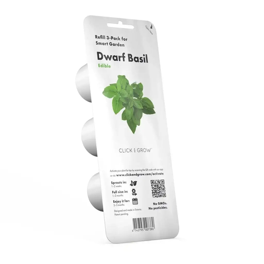 Click & Grow - Smart Garden Refill Dwarf Basil - Starter do Uprawy z Nasionami - Bazylia Karłowata