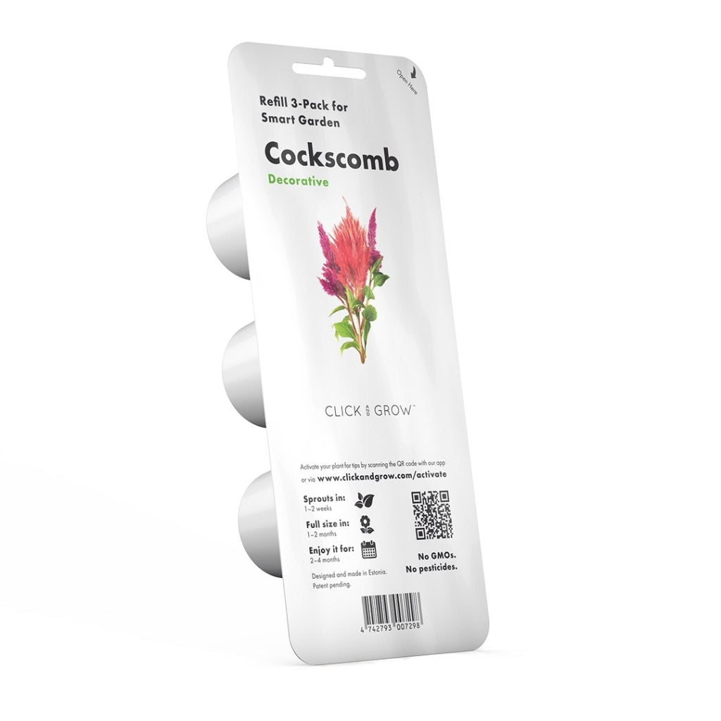 Click & Grow - Smart Garden Refill Cockscomb - Starter do Uprawy z Nasionami - Celozja Srebrzysta