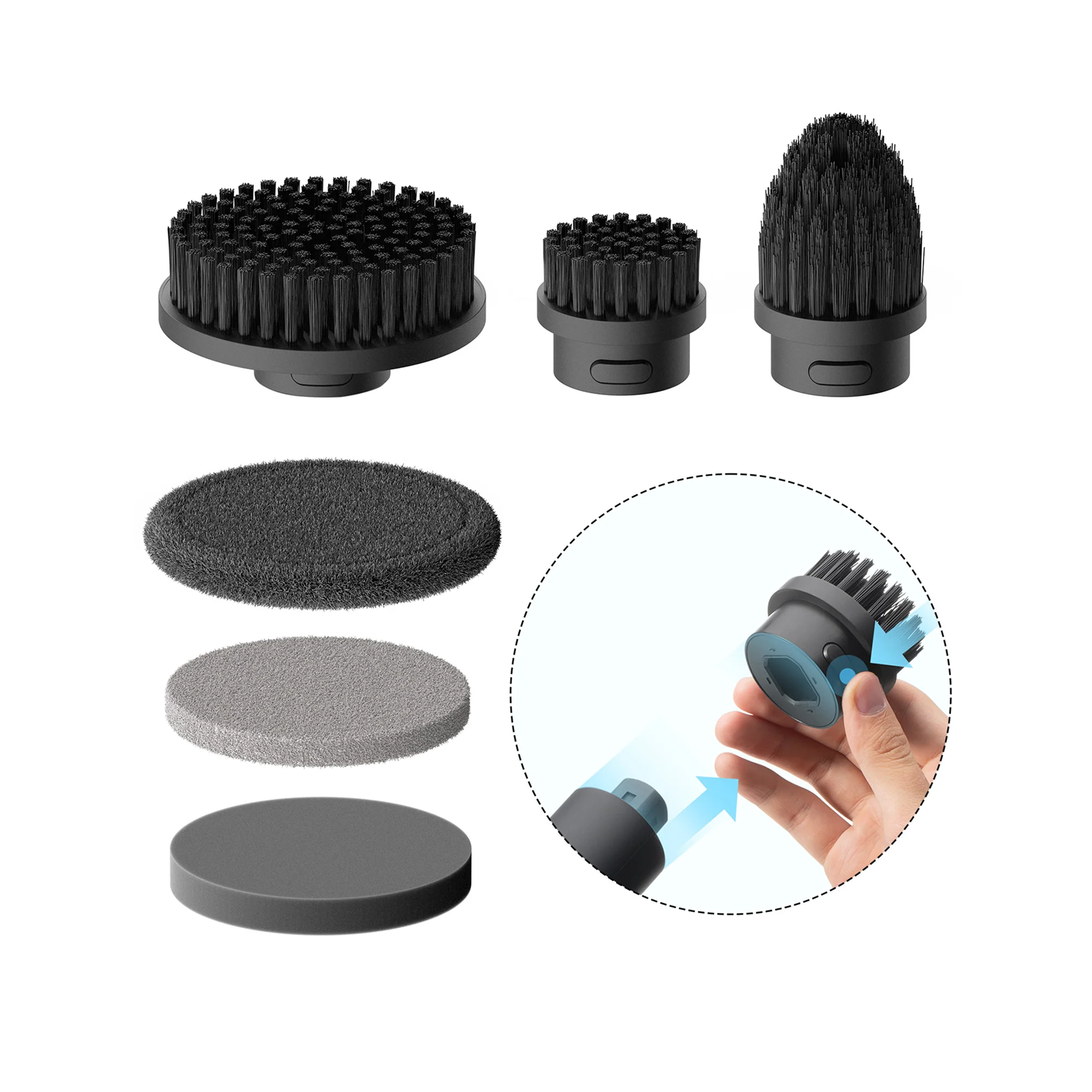 HOTO - Replacement Brush Heads for Electric Spin Scrubber - Wymienne Końcówki do Szczotki Elektrycznej
