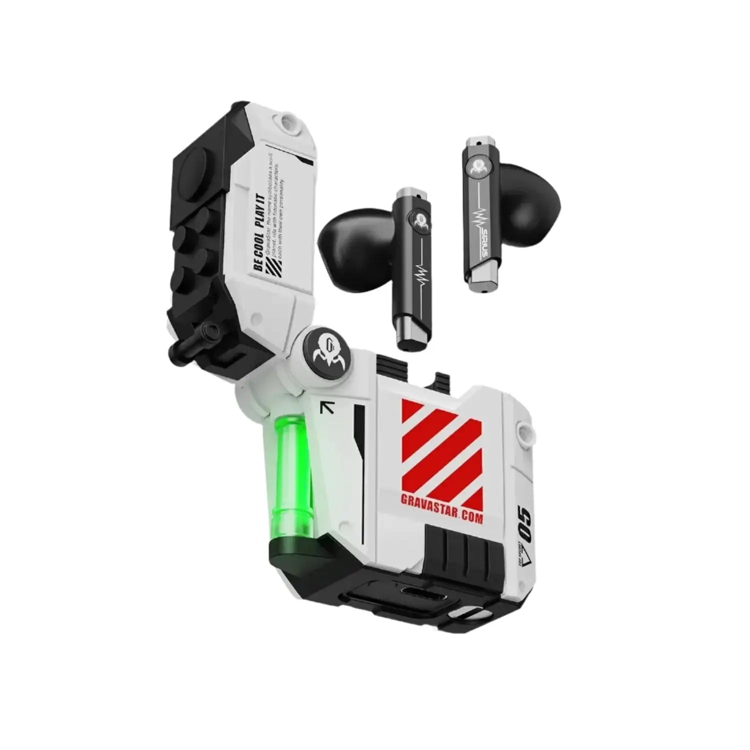 GravaStar - Sirius P5 Defense Mecha White Wireless Headphones - Słuchawki Bezprzewodowe