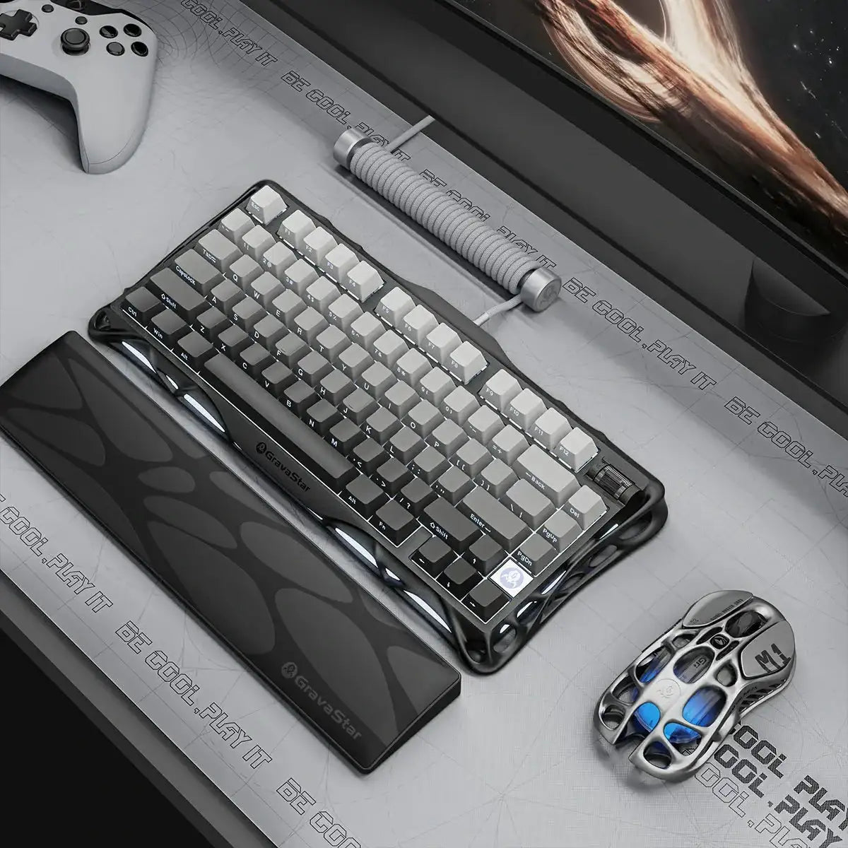 GravaStar - Mercury K1 Gradient Black Wireless Mechanical Keyboard - Bezprzewodowa Klawiatura Mechaniczna