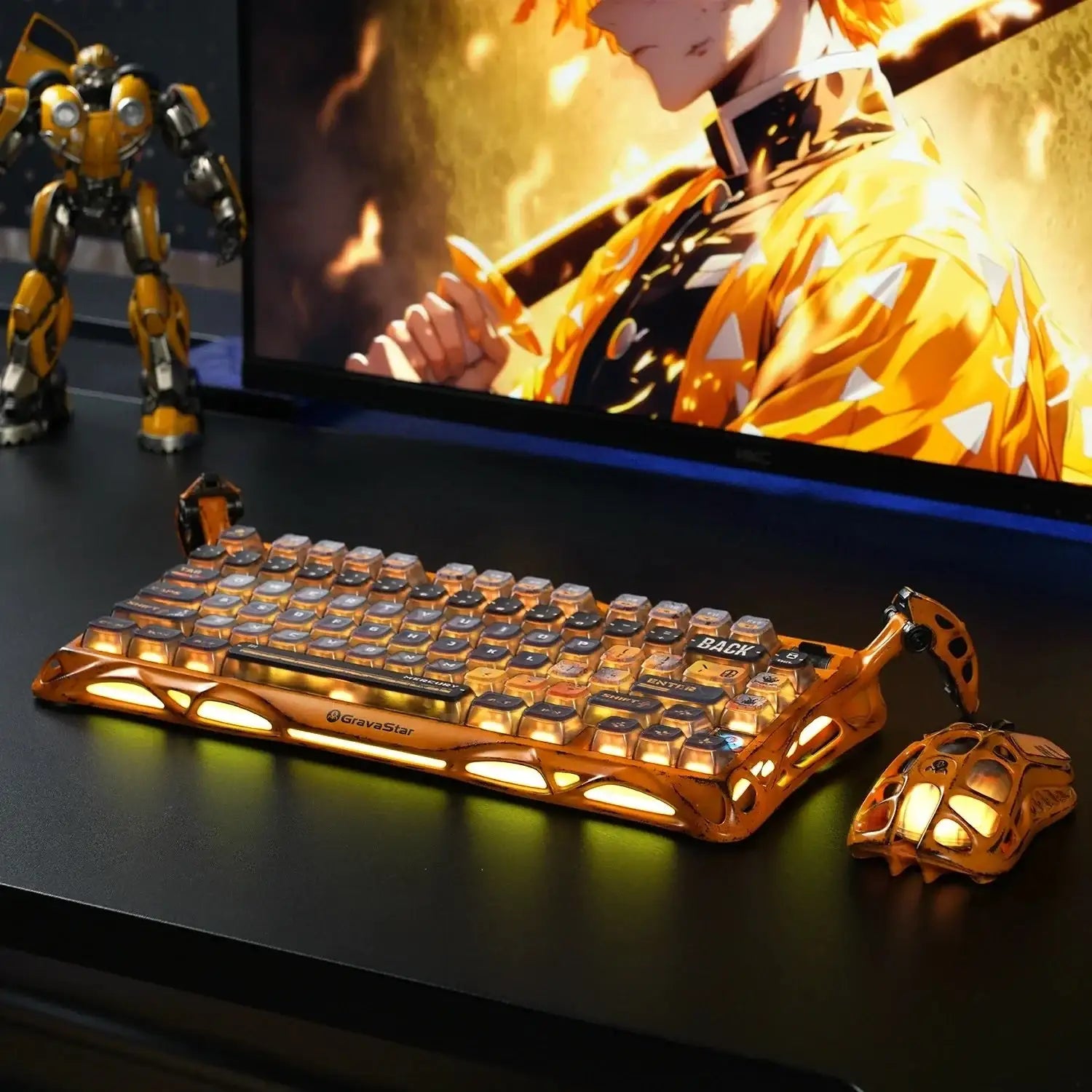 GravaStar - Mercury K1 Pro Special Edition Battle-Worn Yellow Wireless Mechanical Keyboard - Bezprzewodowa Klawiatura Mechaniczna