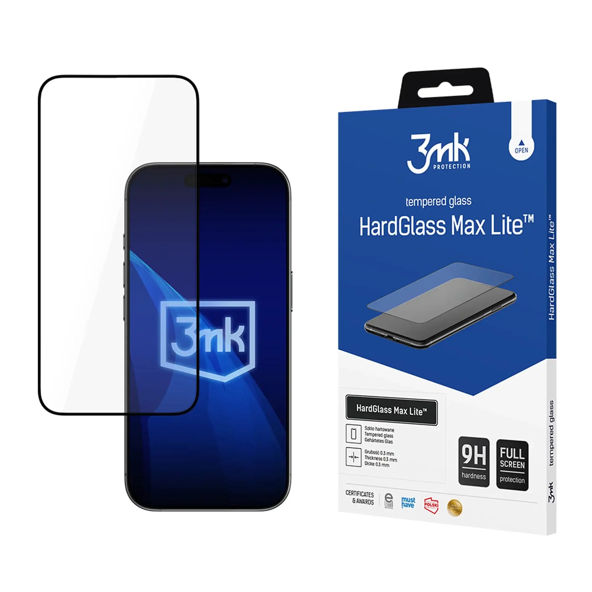 3mk - HardGlass Max Lite Tempered glass for Apple iPhone 17 Pro / Pro Max / Air - Szkło Hartowane