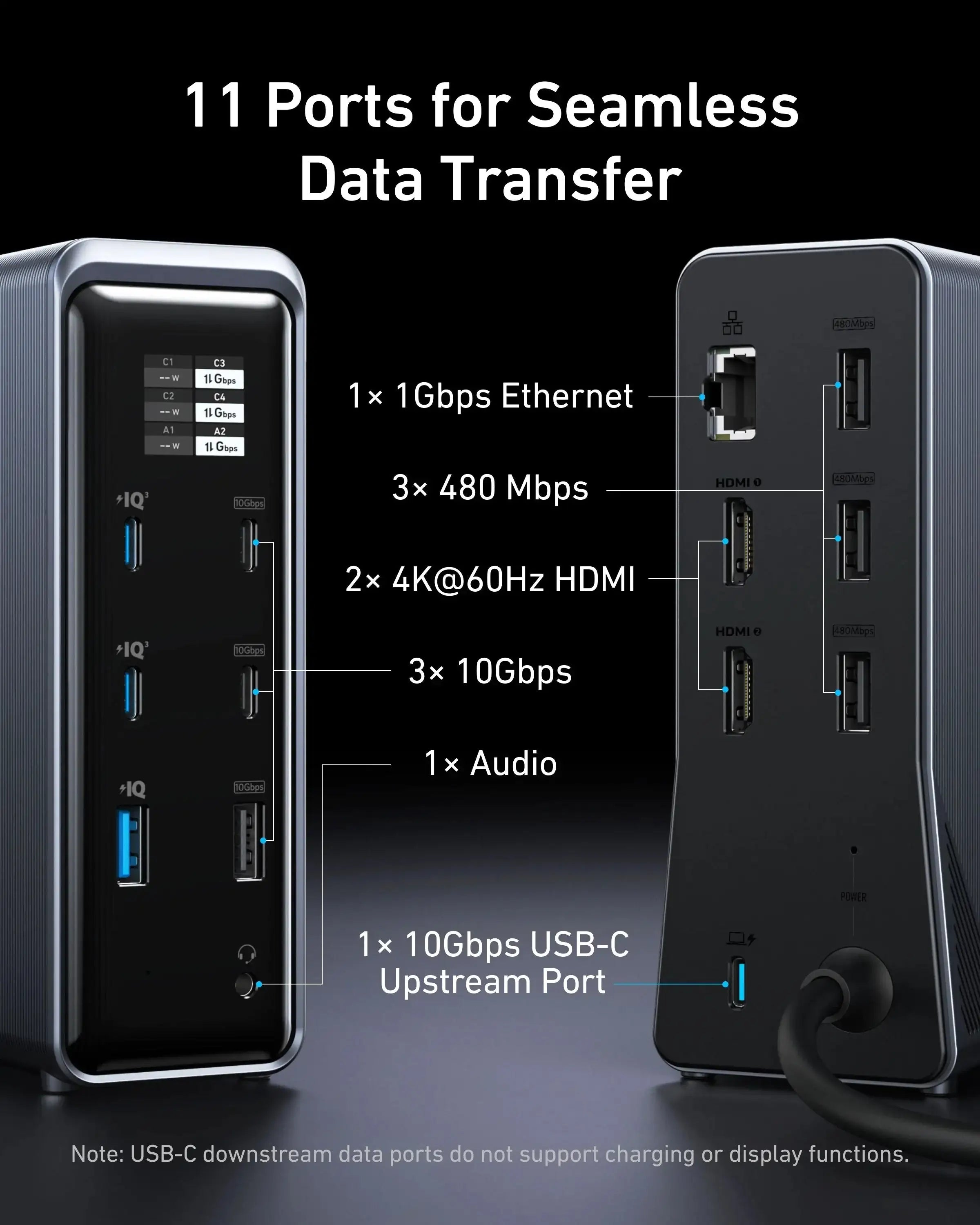 Anker - Prime Charging Docking Station (14-in-1, Dual Display, 160W)