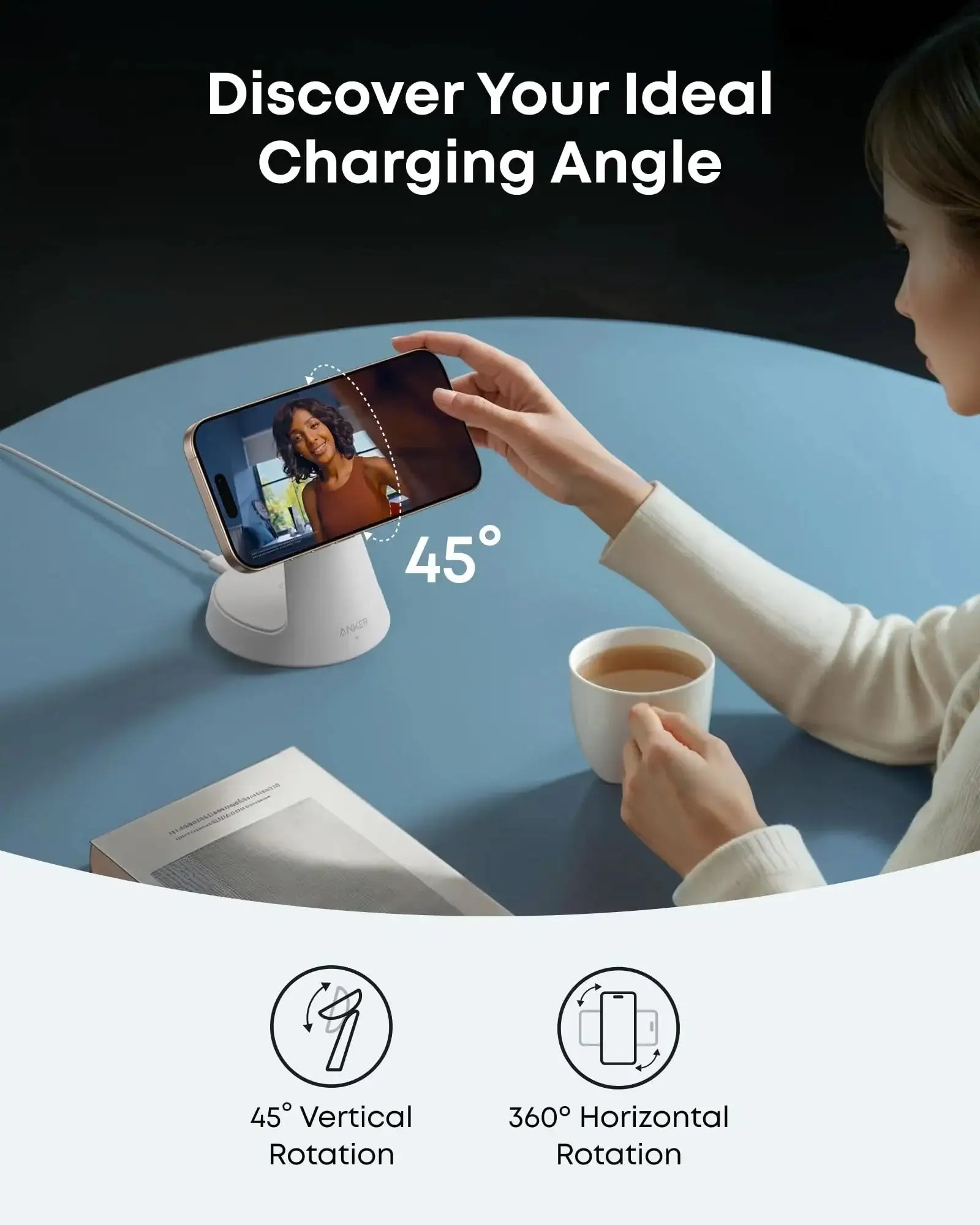 Anker - MagGo Wireless Charging Station (3-in-1, Dock Stand)