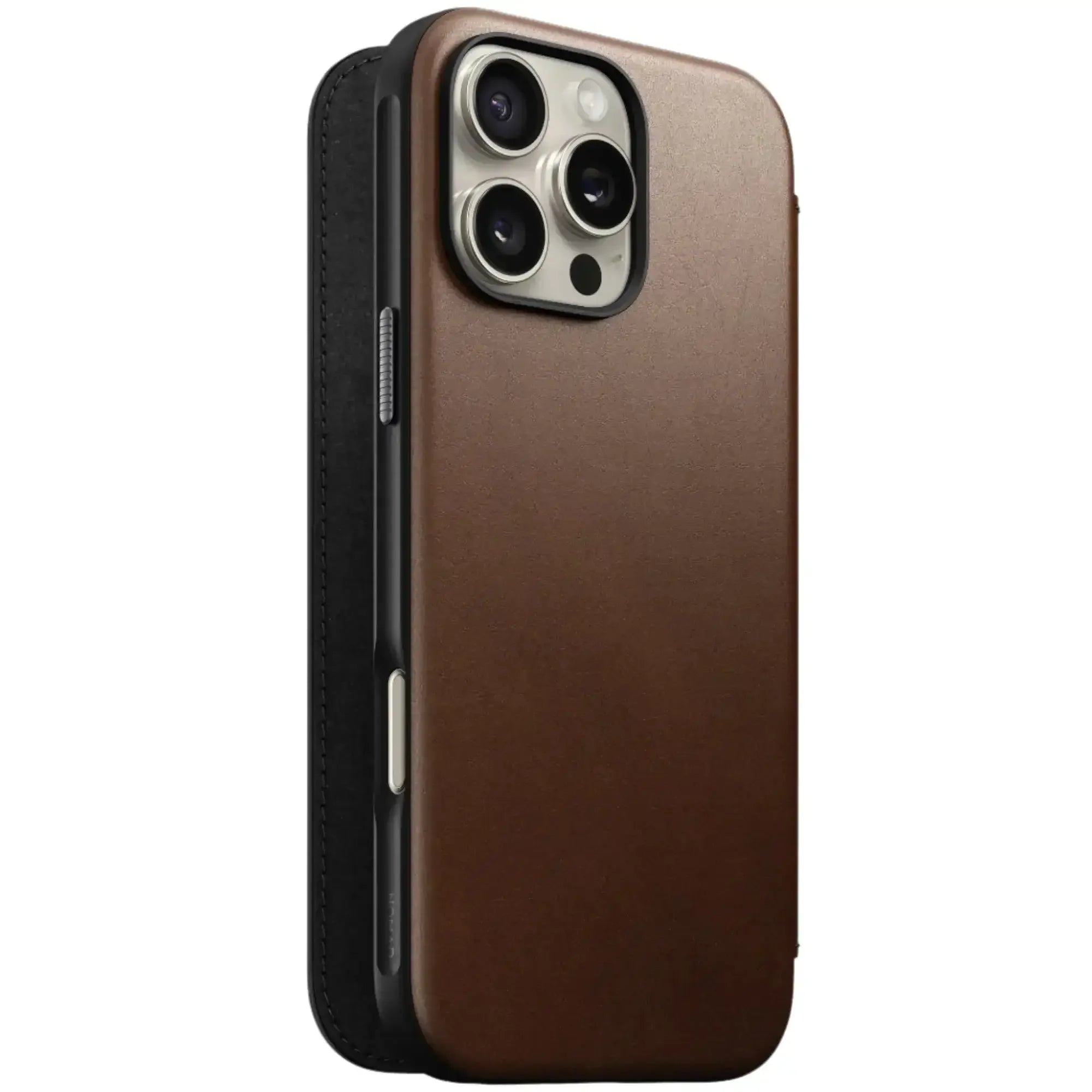 Skórzane etui do iPhone 16 Pro Max, brązowe, elegancka ochrona smartfona