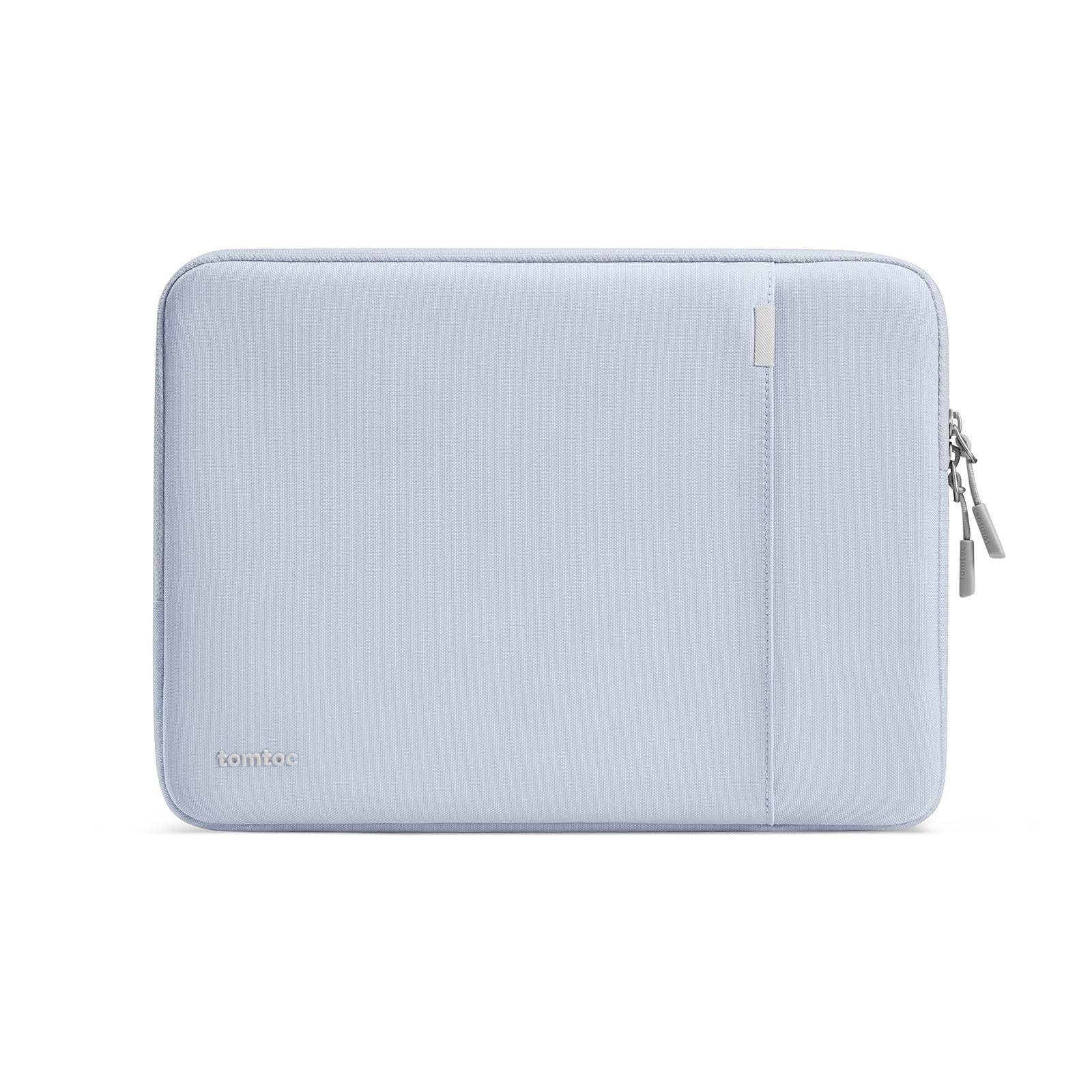 Jasnoszara torba na laptopa z zamkiem, minimalistyczny design, akcesoria biurowe