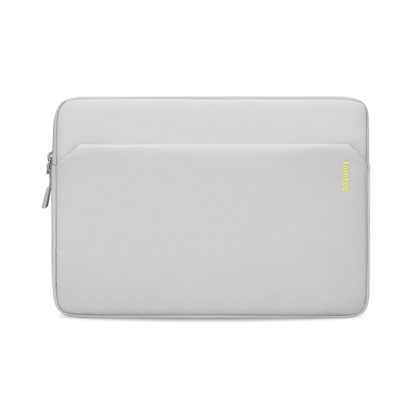 Jasnoszara torba na laptopa z zamkiem, minimalistyczne etui do laptopa i akcesoriów biurowych