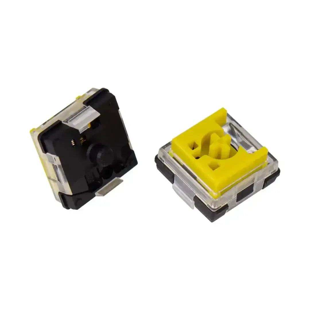 Niski profil przełącznika mechanicznego Keychron Optical Banana, żółto-czarny switch do klawiatury