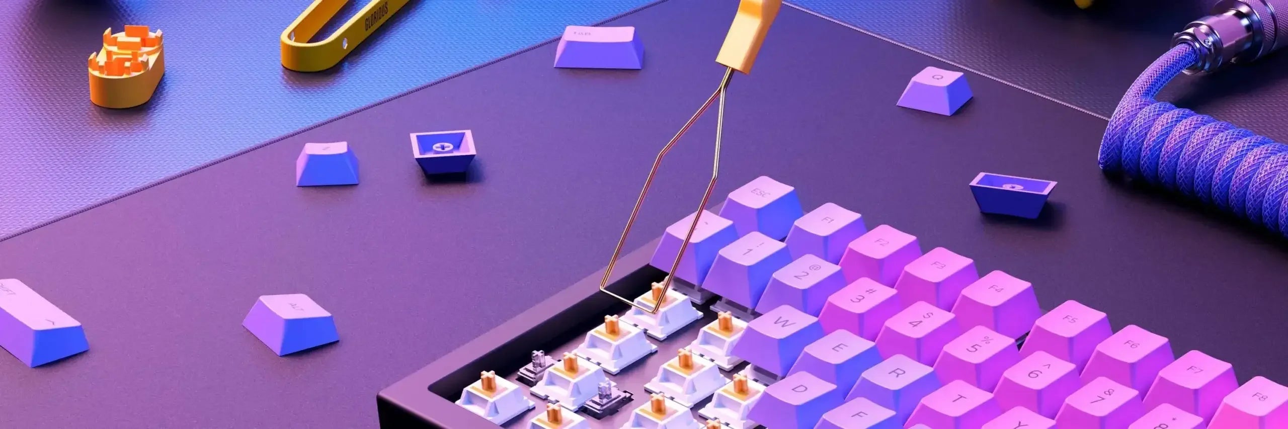 Zestaw narzędzi do serwisowania klawiatury mechanicznej, keycapy i switch remover