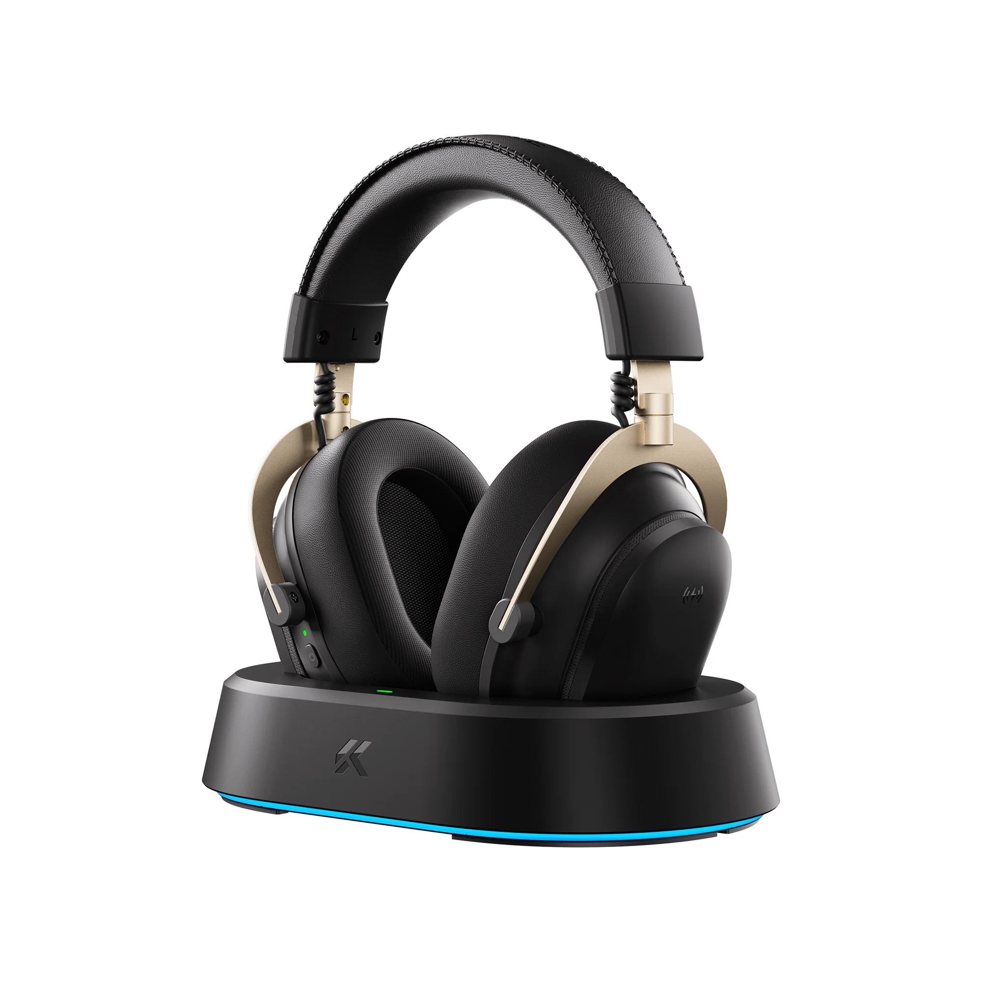 MCHOSE - V9 Turbo+ Wireless Gaming Headset with Magnetic Charging Dock Black Gold - Słuchawki Bezprzewodowe ze Stacją Ładującą