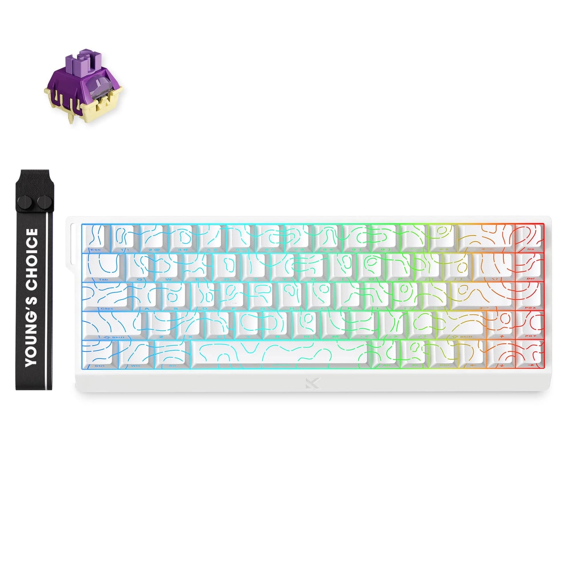 MCHOSE - Ace 68 HE Magnetic Switch Keyboard White Topographic - Klawiatura Magnetyczna