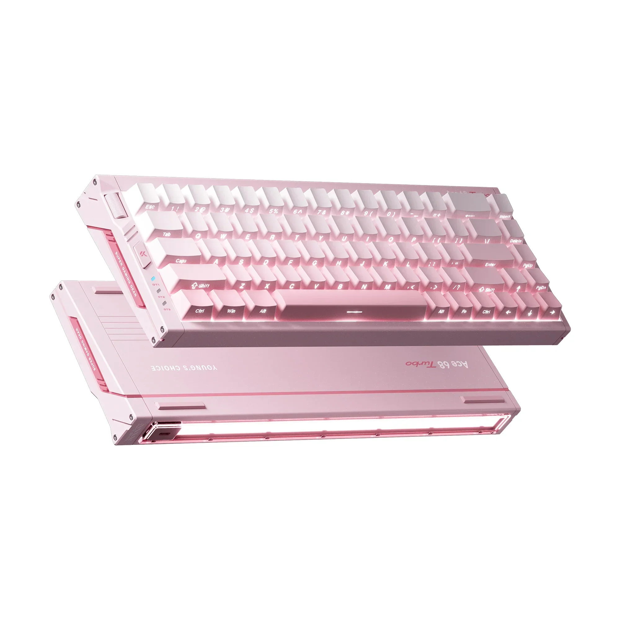 MCHOSE - Ace 68 Turbo Full-Aluminium HE Keyboard Peachy Pink - Klawiatura Magnetyczna