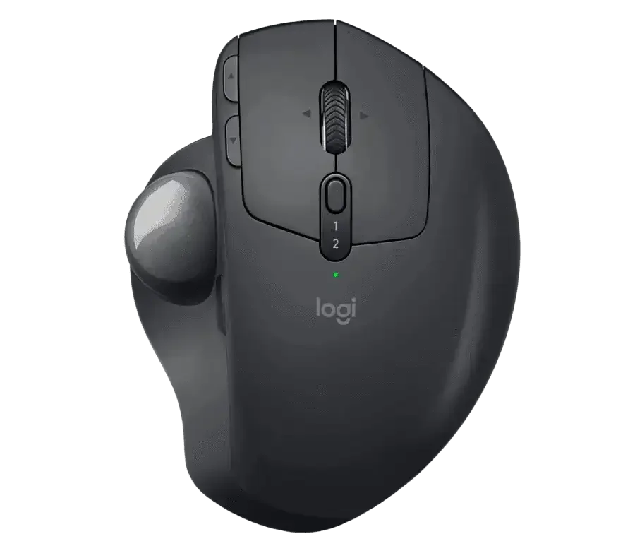 Ergonomiczna mysz pionowa z kulką sterującą, czarna, akcesorium do home office