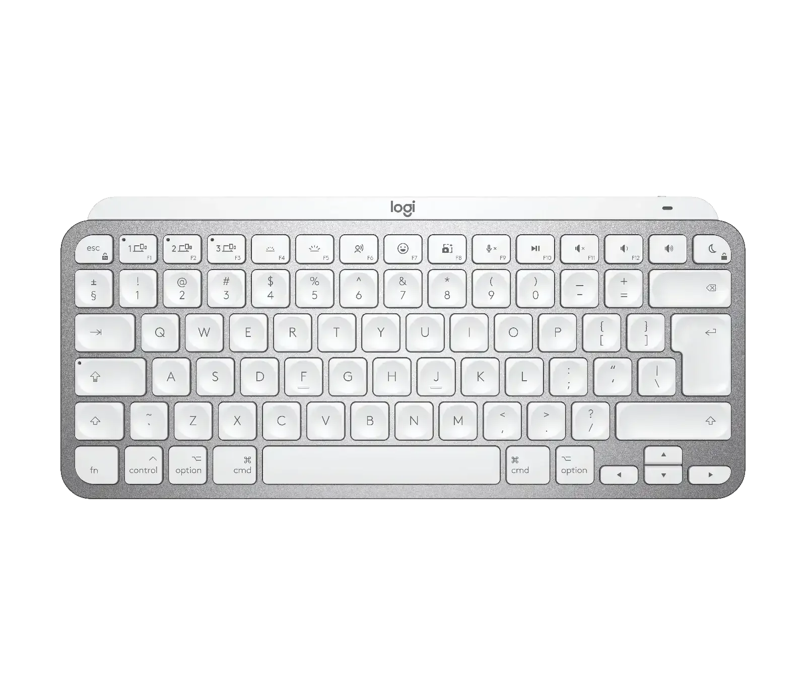 Kompaktowa biała klawiatura bezprzewodowa do Mac, układ US, niskoprofilowa, ergonomiczna