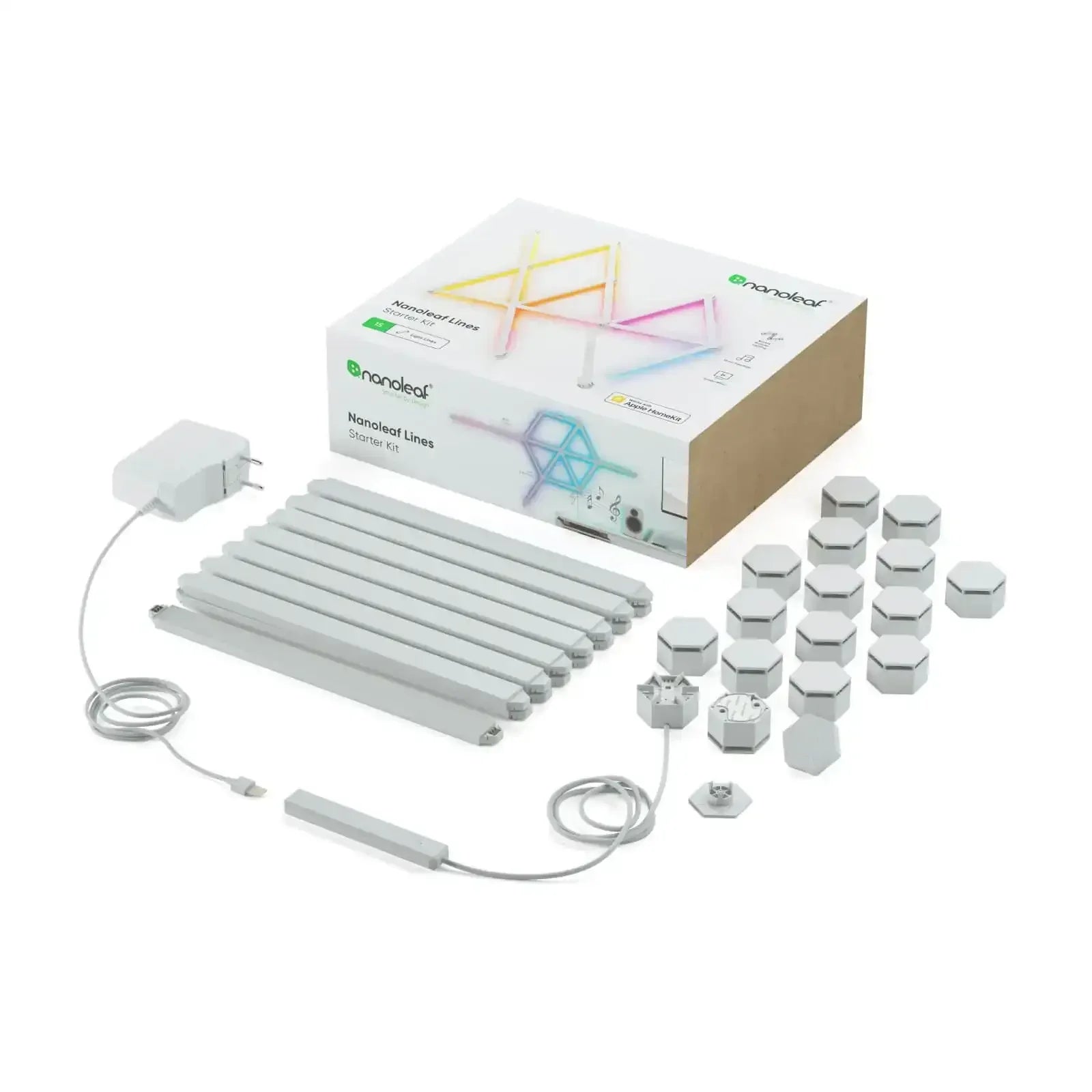 Zestaw startowy Nanoleaf Lines, modułowe podświetlenie LED do biura lub pokoju