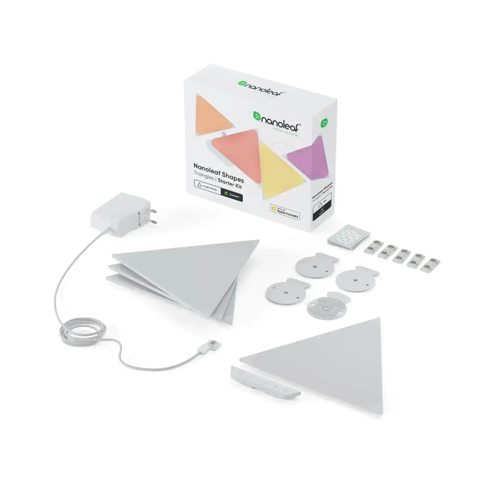 Zestaw startowy Nanoleaf Shapes Triangles, panele LED do dekoracji biura lub domu.
