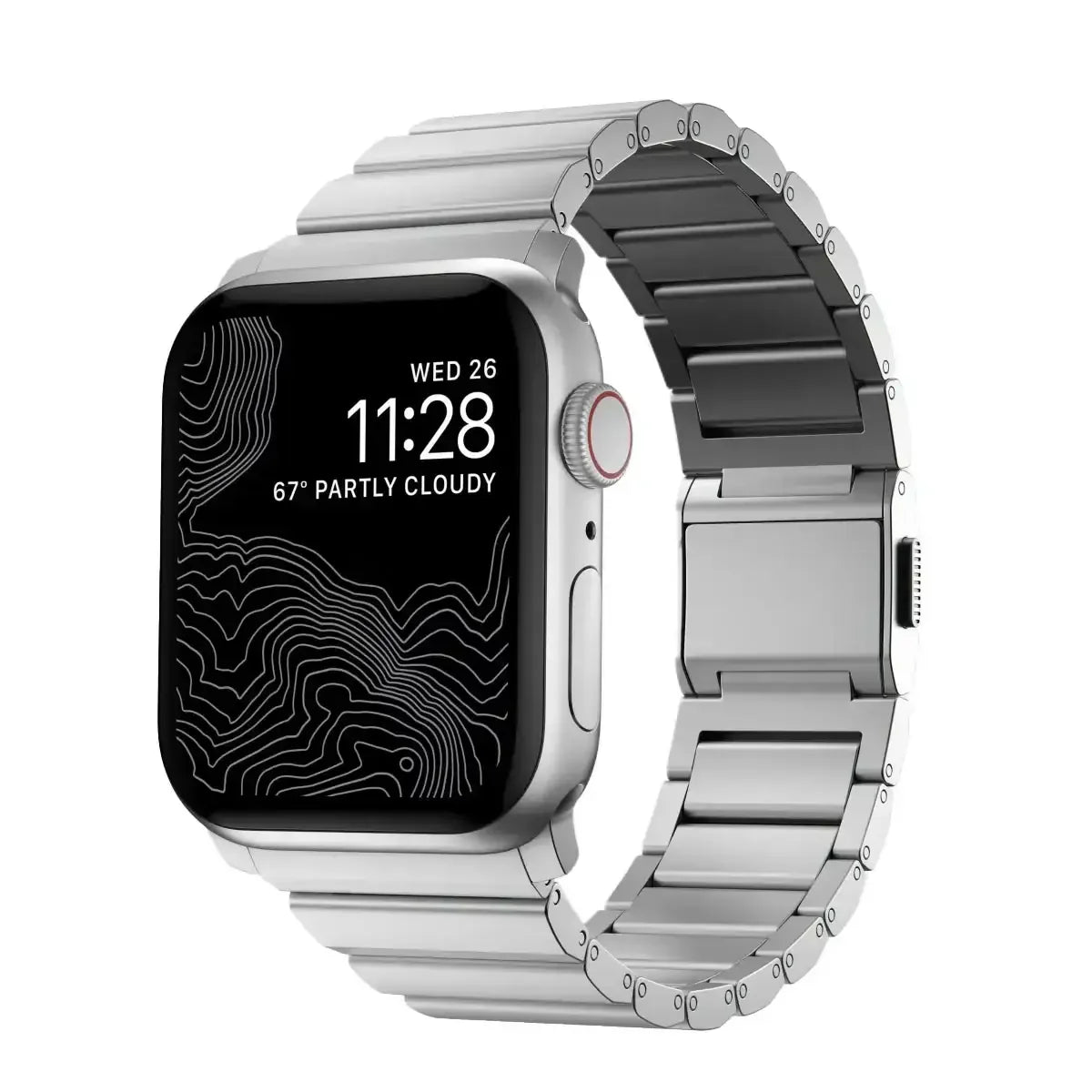 Aluminiowa bransoleta do smartwatcha w kolorze srebrnym, nowoczesny design