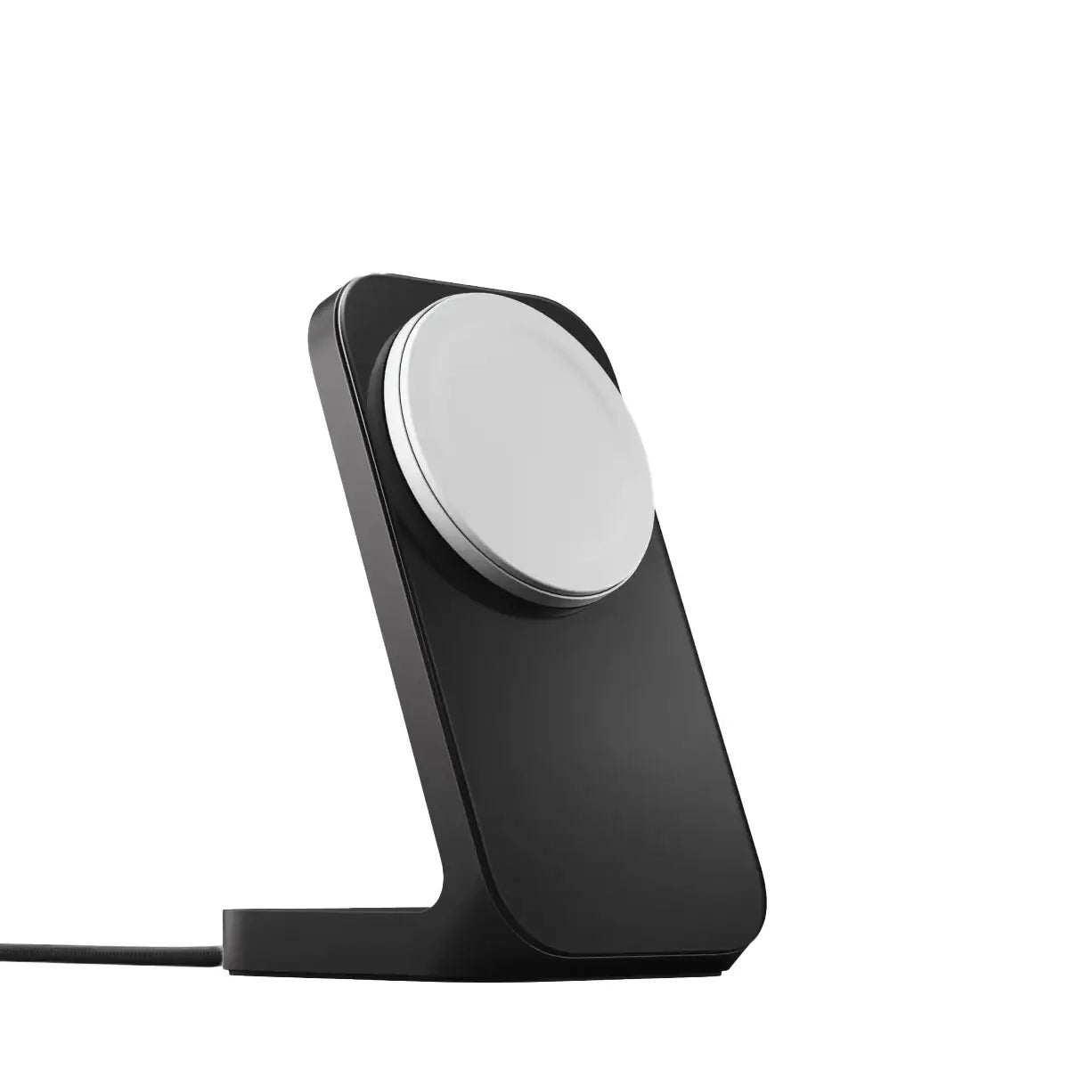 Czarna podstawka MagSafe do ładowania, minimalistyczny stojak Nomad Stand One