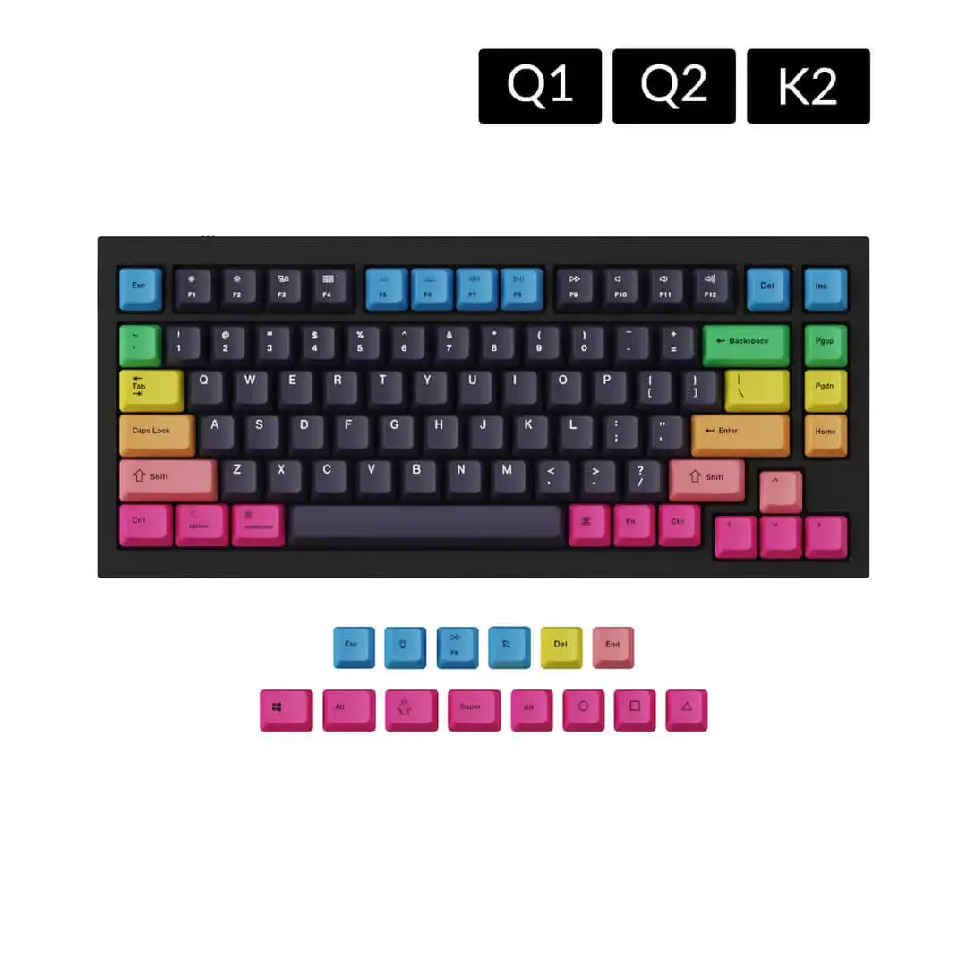 Keychron Keycaps - Q1 & K2 OEM Dye-Sub PBT Keycap Set - Rainbow