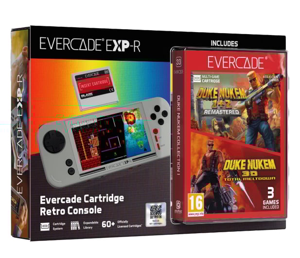 Evercade - EXP-R Retro Console + Duke Nukem Collection 1 - Przenośna Konsola Retro