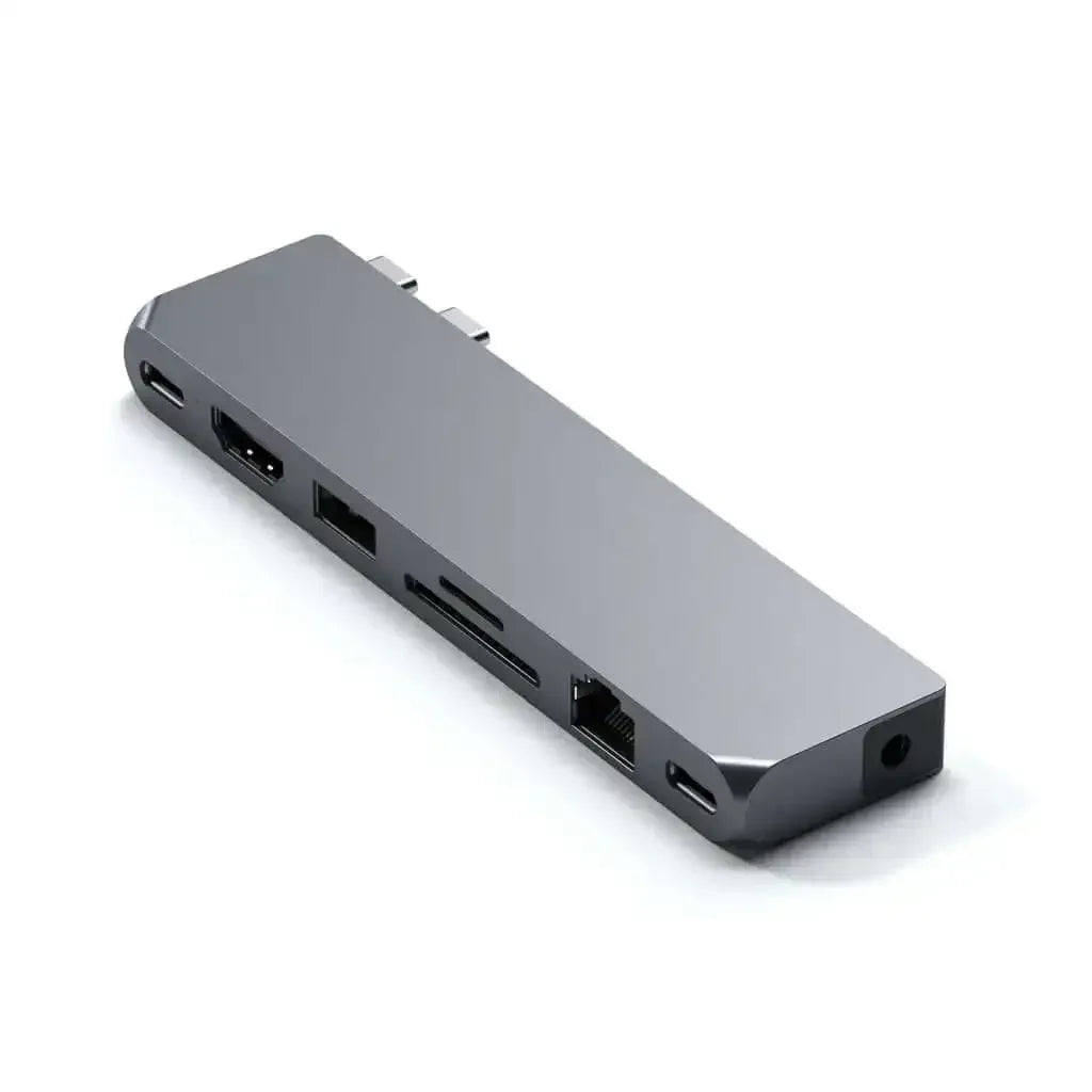 Aluminiowy hub USB-C z wieloma portami do laptopa, adapter biurowy, akcesorium do home office