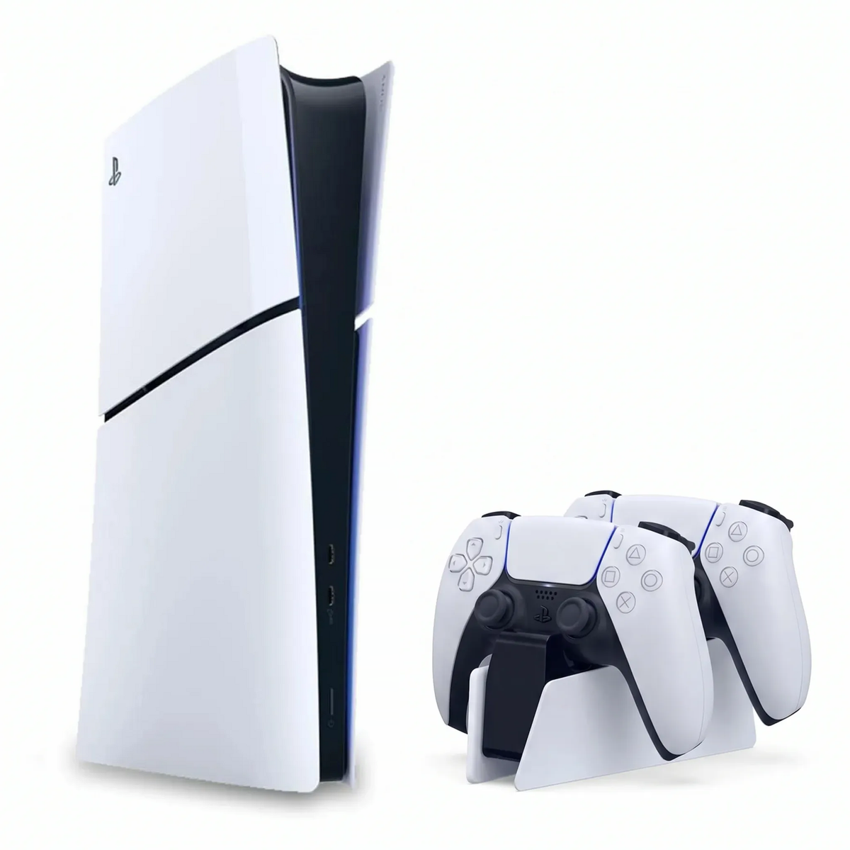Sony - Konsola PlayStation 5 Slim Digital z Dwoma Kontrolerami DualSense + Stacja Ładująca DualSense - Zestaw