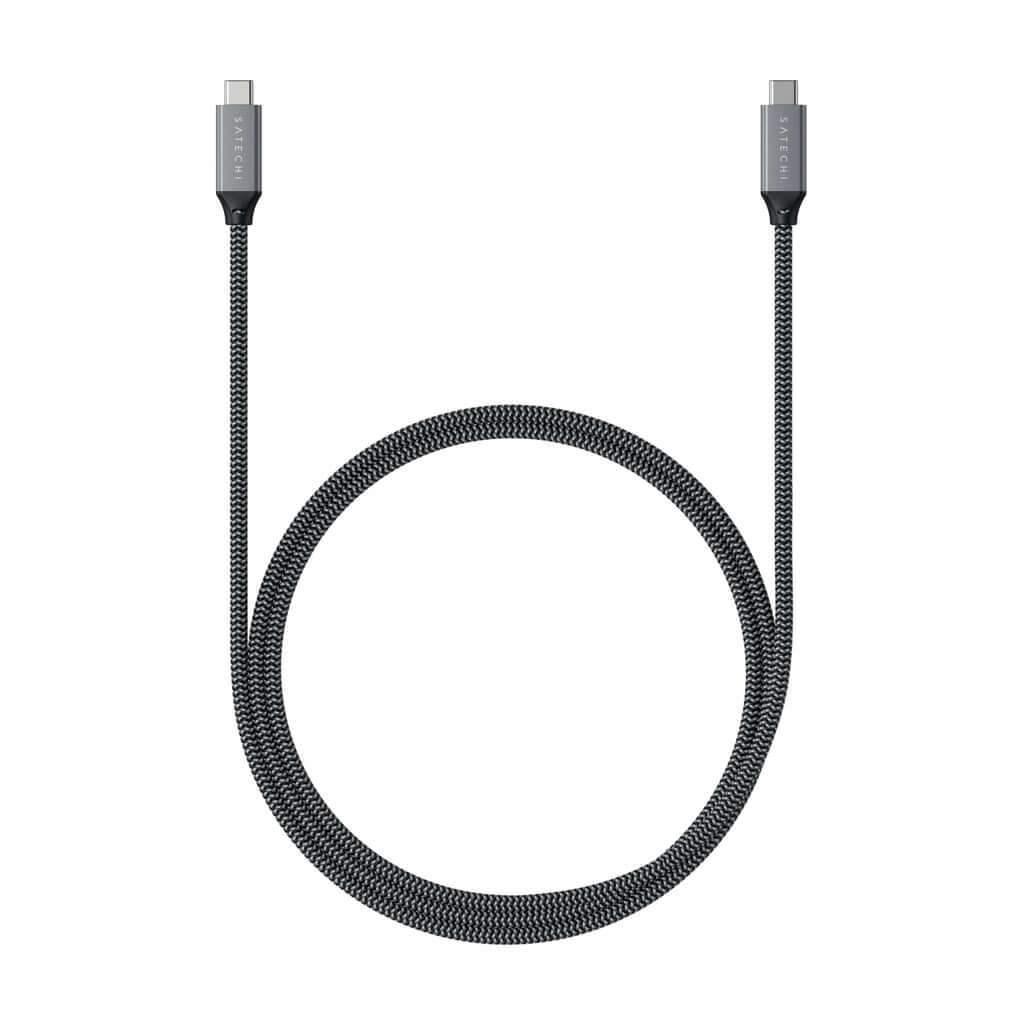 pleciony przewód USB-C do USB-C, kabel do ładowania i przesyłu danych, czarny