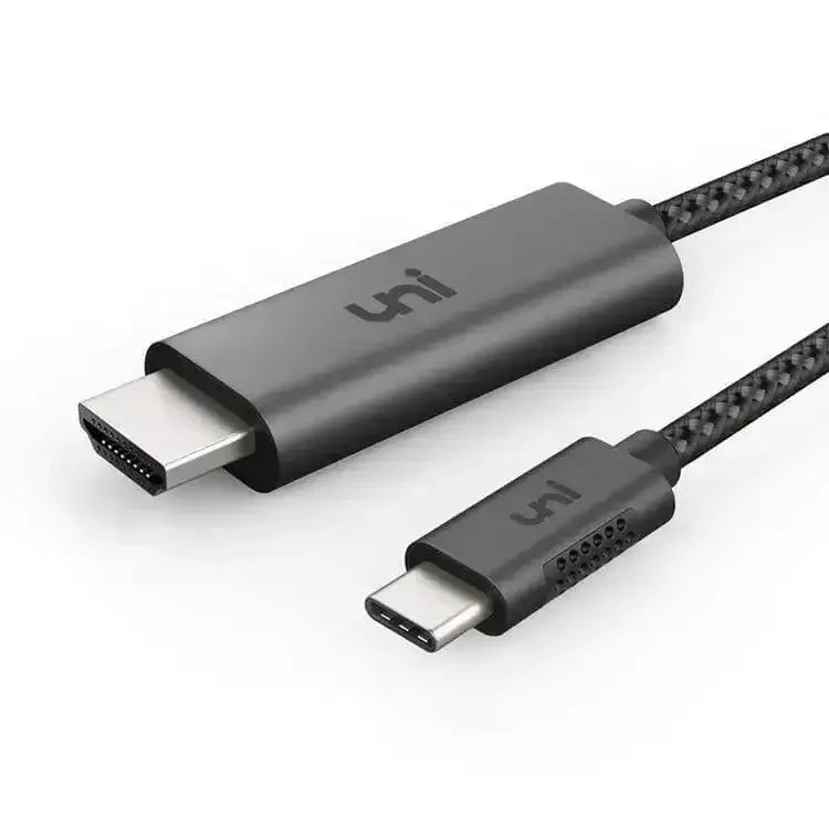 Kabel USB-C do HDMI 4K do komputera, biura domowego, ekran, oplot czarny